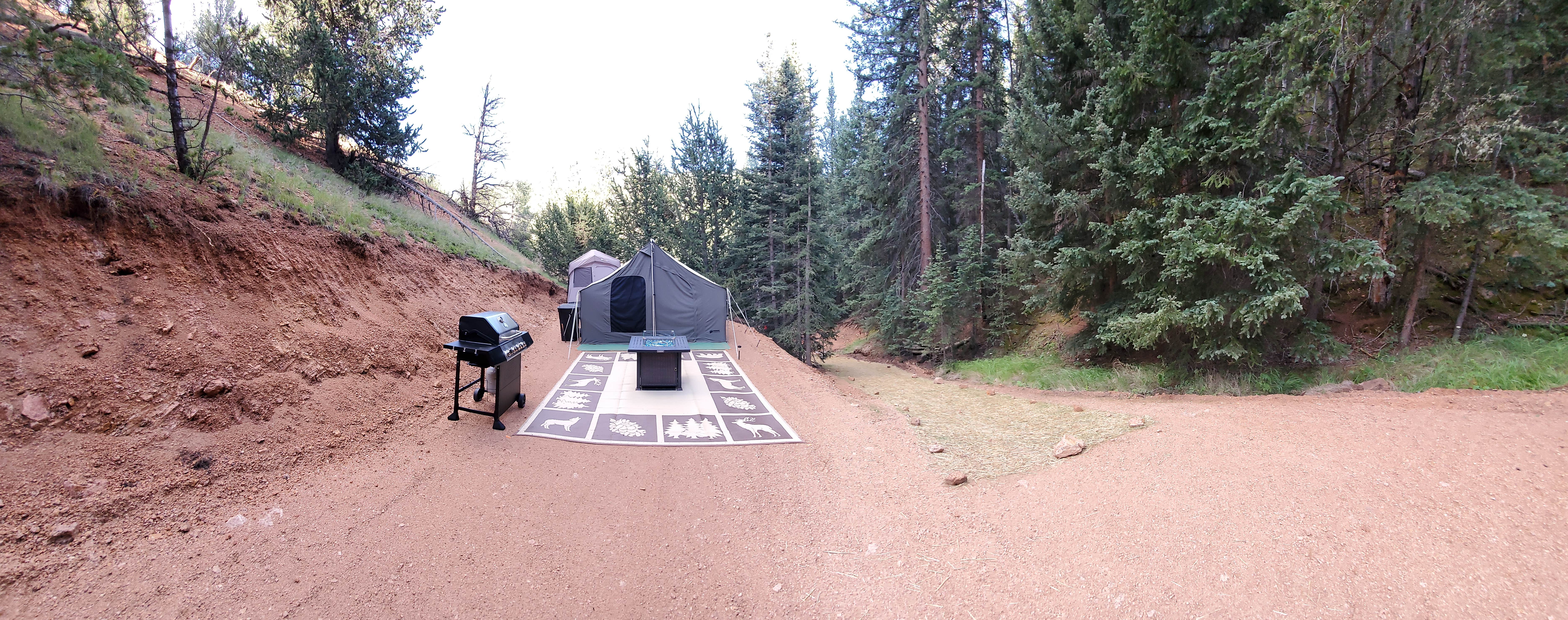 Andrew's photo of tent camping at "Glamping" Pike's Peak Camping Spot- Reservation Only Site near Larkspur, CO