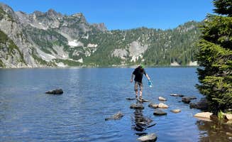 Jaclynn M.'s photo of camping with pets at Snow Lake Backcountry Campsites — Mount Rainier National Park near Randle, WA