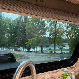 Lake view from inside my camper