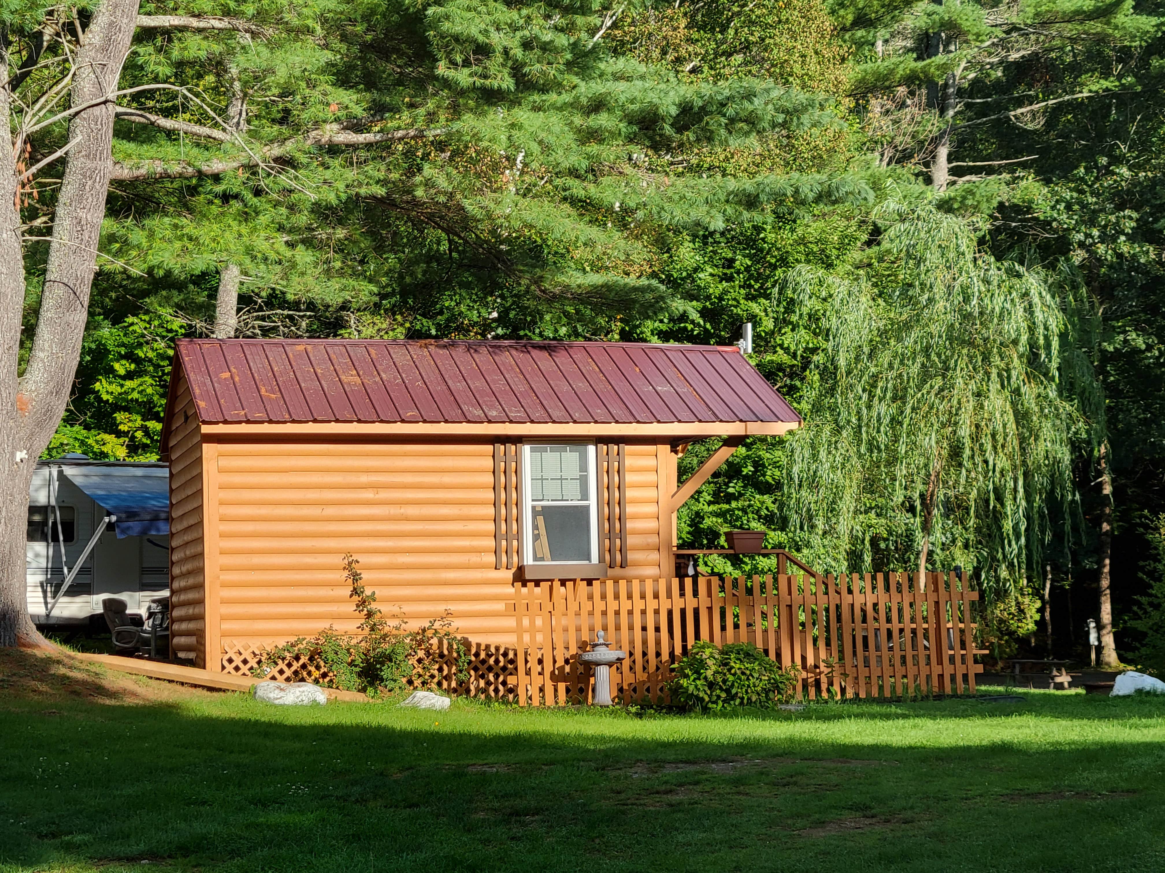 Nancy W.'s photo of a cabin at Two Rivers Campground near Sidney, ME