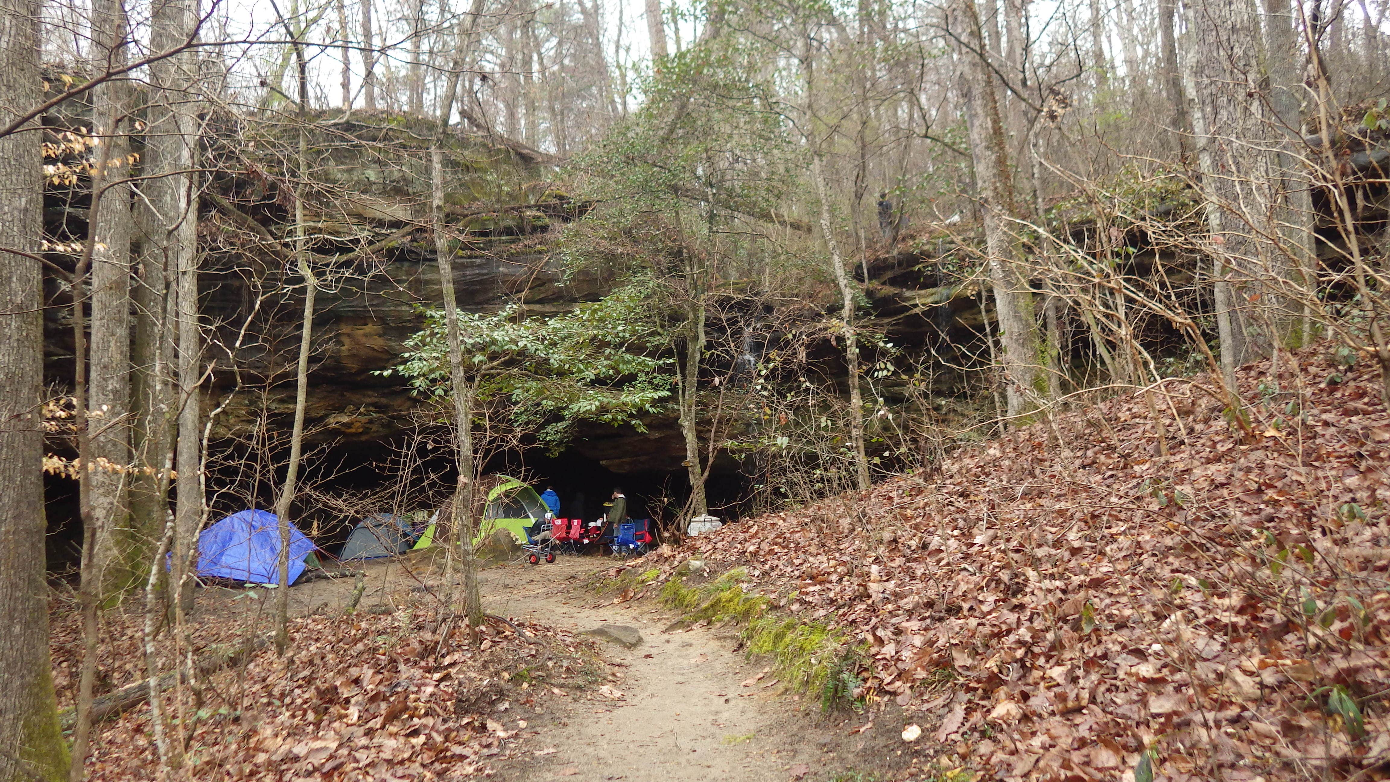 Keri J.'s photo of tent camping at Dismals Canyon Cabins and Primitive Campsites near Hartselle, AL
