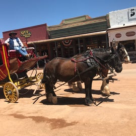 Through many of the downtown streets along the boardwalk areas you cannot drive and instead you will only see the stagecoaches and horses which will take you back.   Our shuttle dropped us off just around the corner from the stagecoach pick up area.  