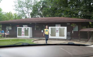 Lauren M.'s photo of camping with pets at Quartzite Campground — Devils Lake State Park near Baraboo, WI