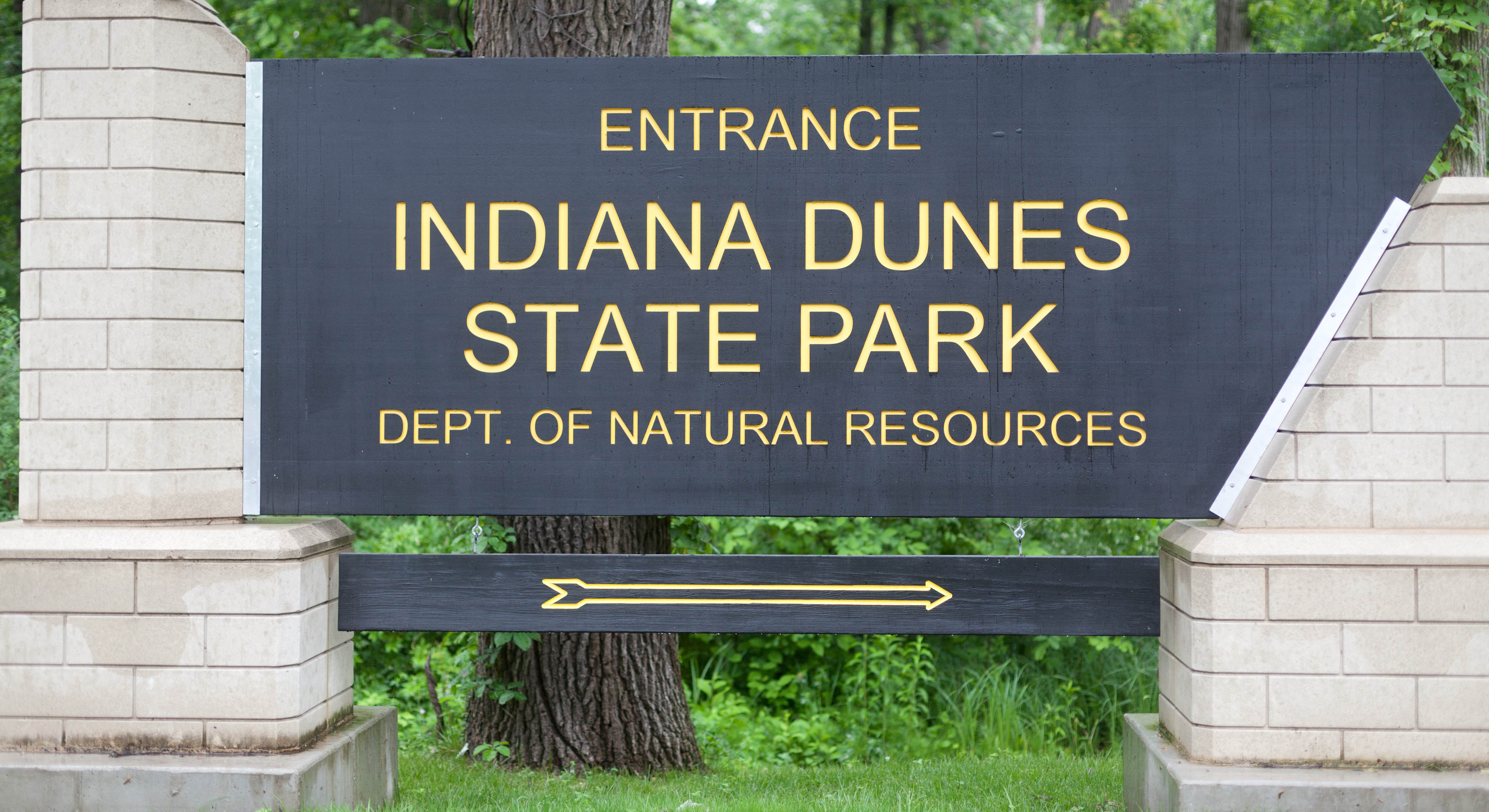 Main Park Entrance Sign near Dunewood Campground at Indiana Dunes National Park