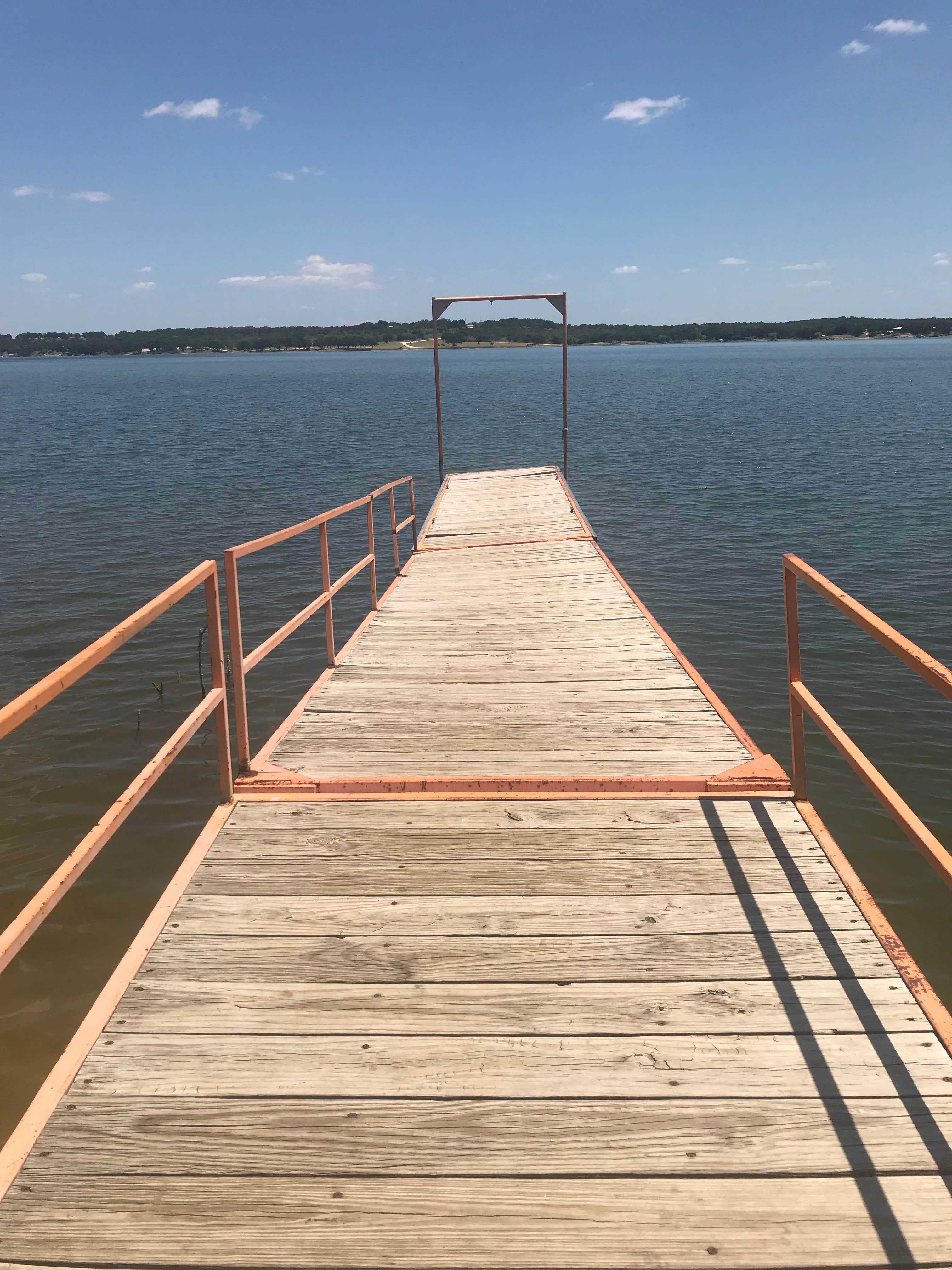 This is the main dock at the boat ramp.  It is a floating dock and very uneven but in otherwise great shape.