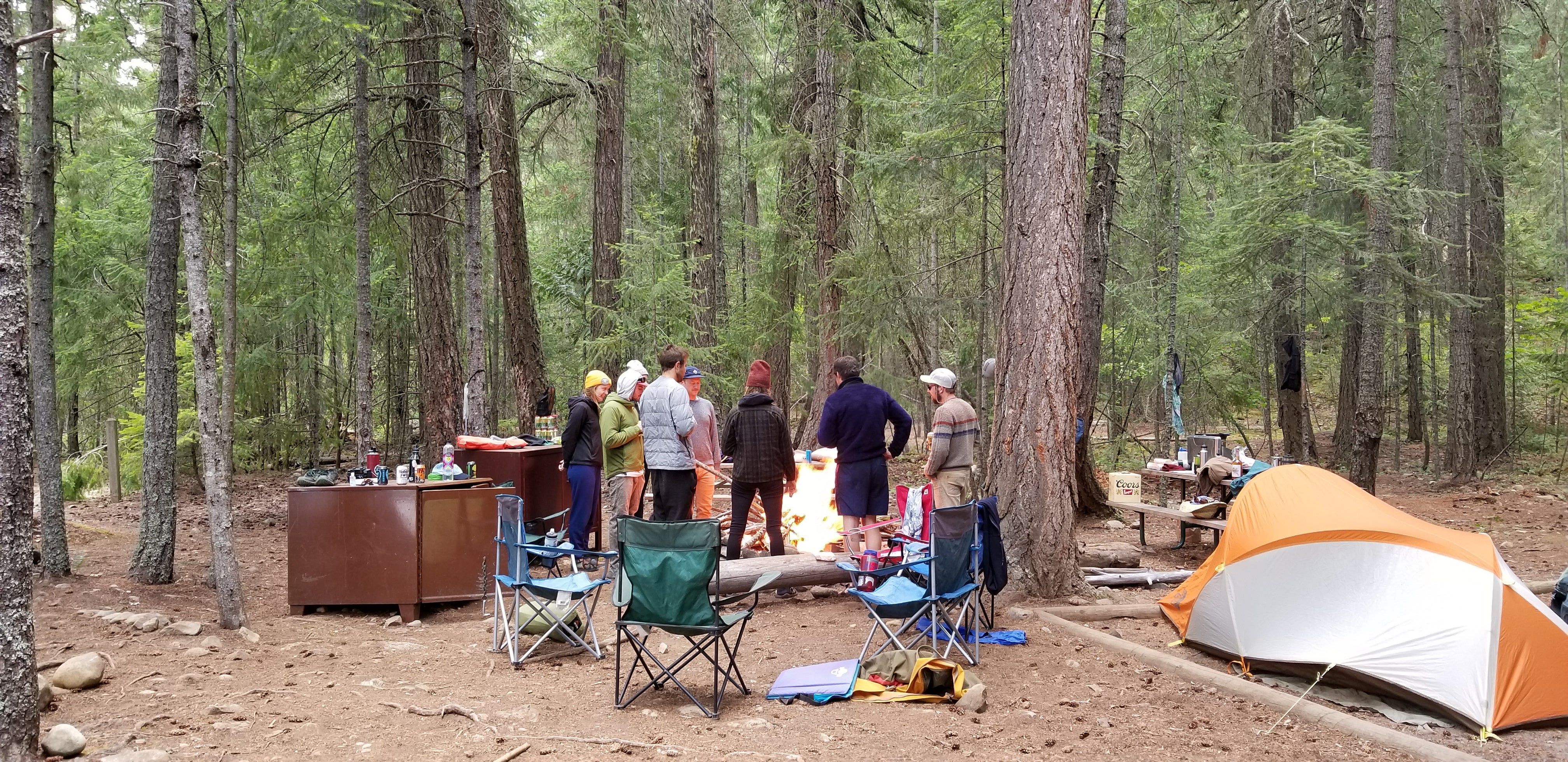 Bear boxes and 3 or 4 tent sites at this group site.