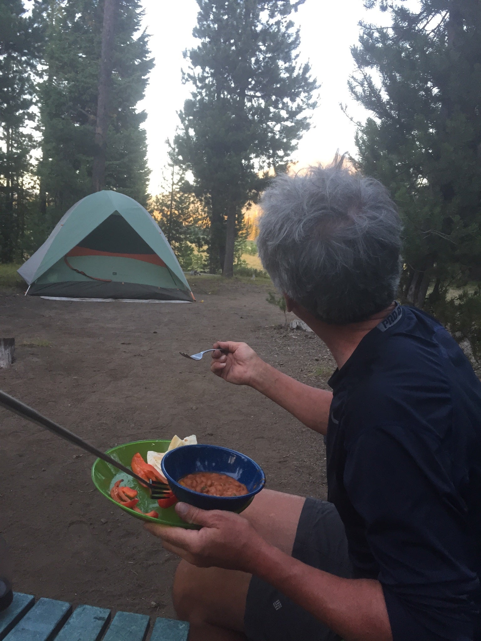 Snacking at the campsite 