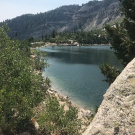 This is the gem of Silver Lake that is the reward after a steep 2 mile hike. The water is clear and clean, and tucked away in a beautiful corner of the cliffs.