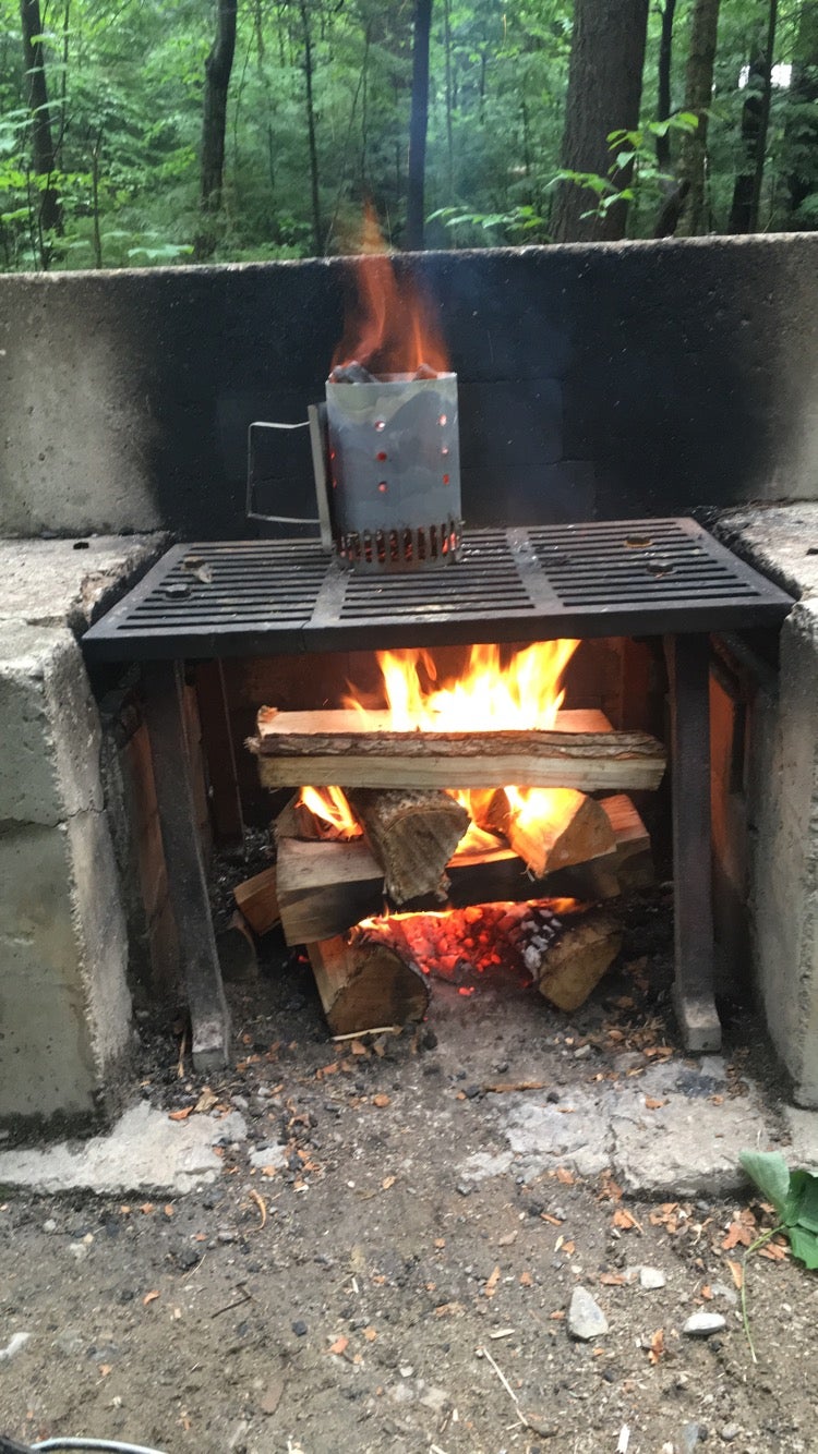 firepit with a grate