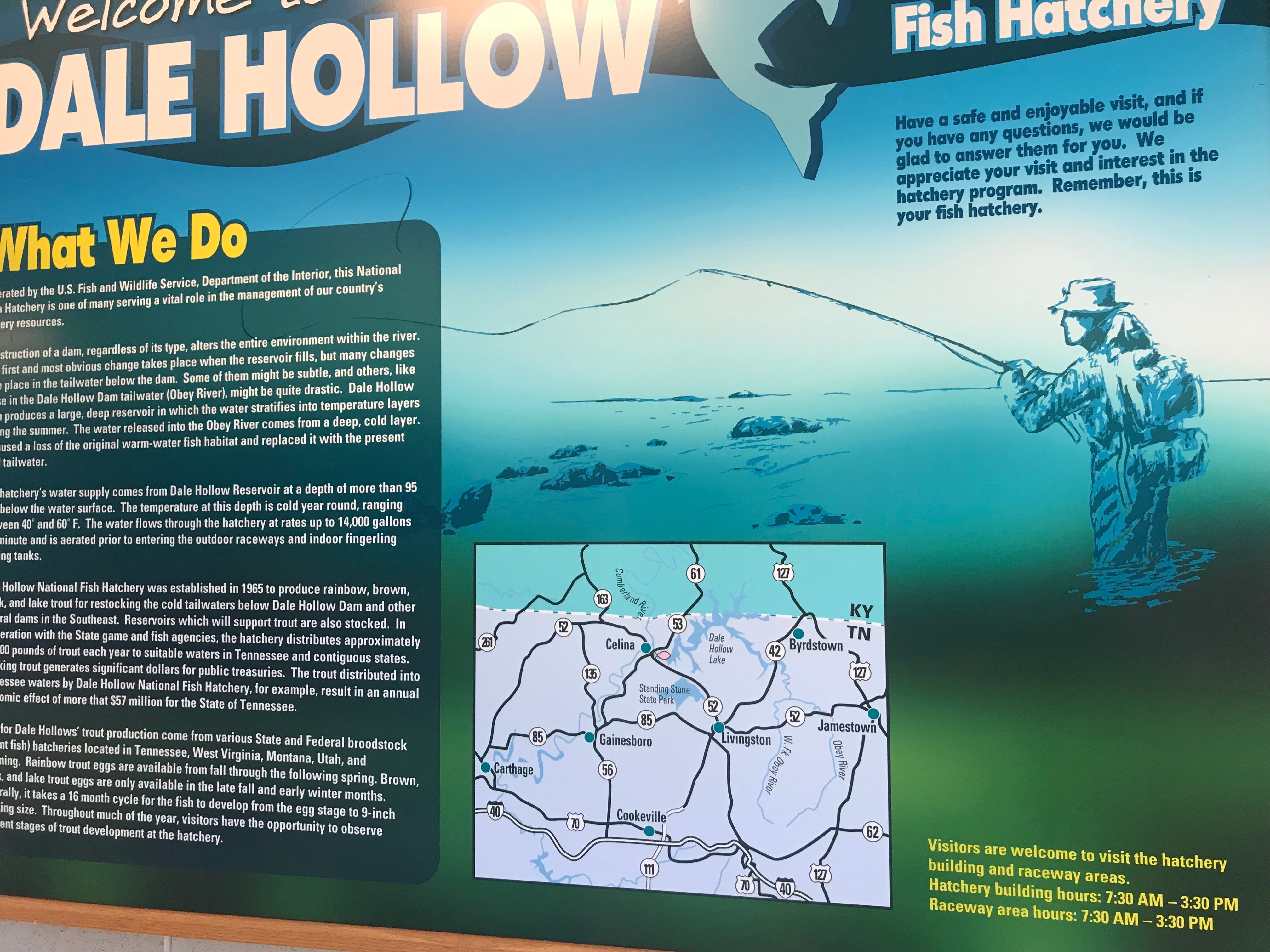 Available in the visitor center/hatchery you will find so many interesting facts about the area and all the recreational areas.