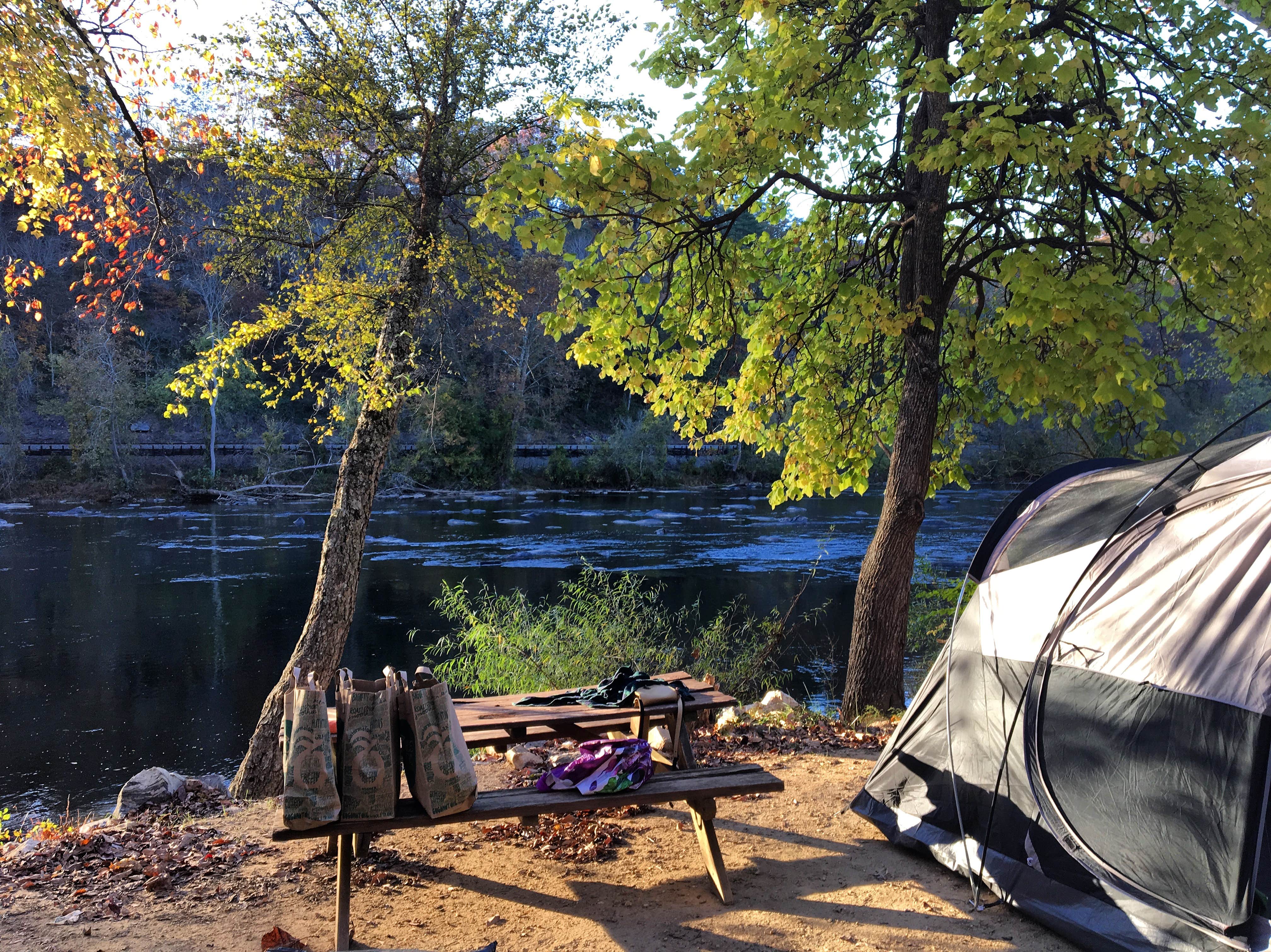 Olivia R.'s photo of tent camping at French Broad River Area near Ducktown, TN