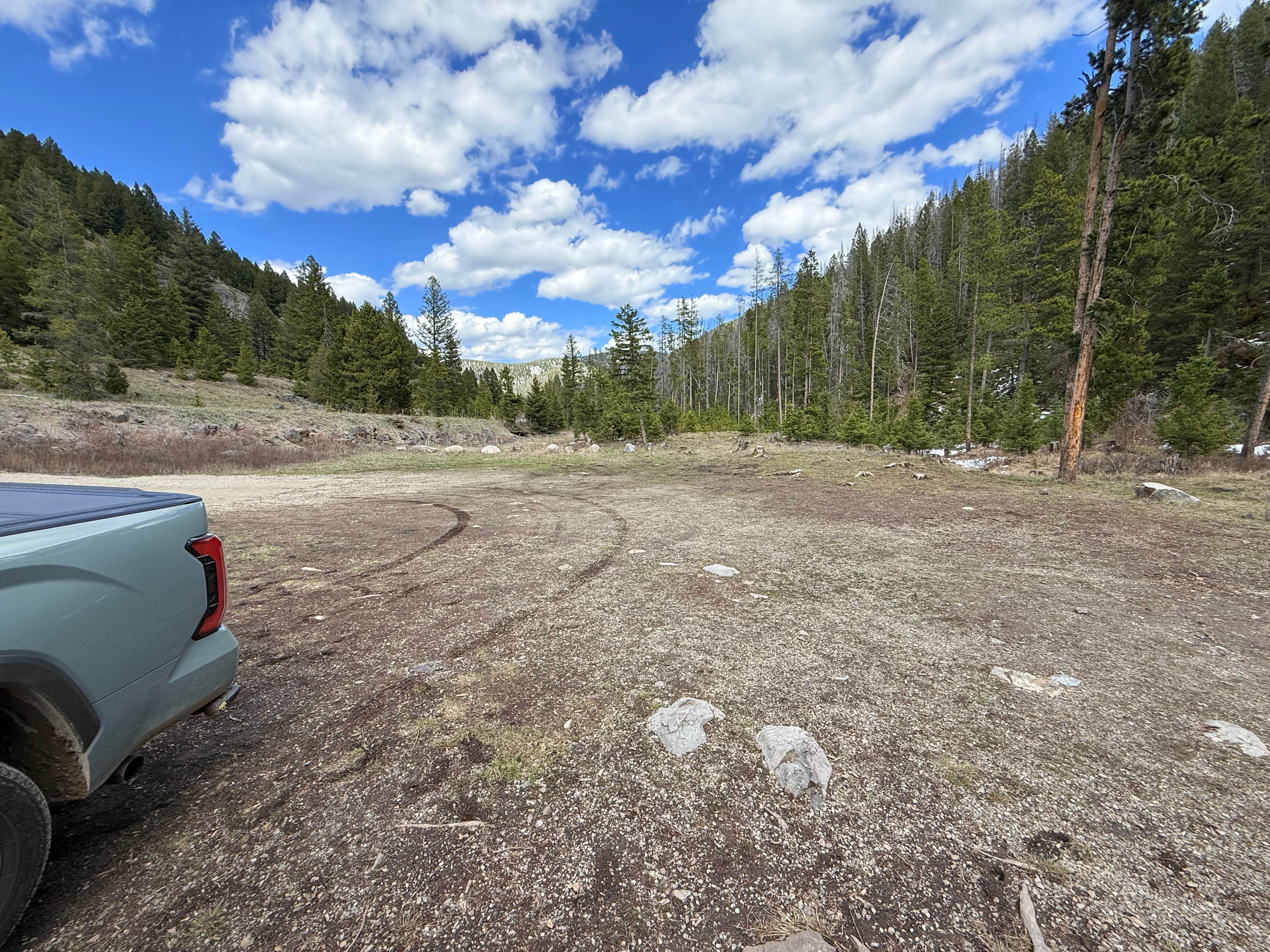 Laura M.'s photo of a dispersed camping area at Little Blackfoot River Dispersed Campsite #3 near Drummond, MT