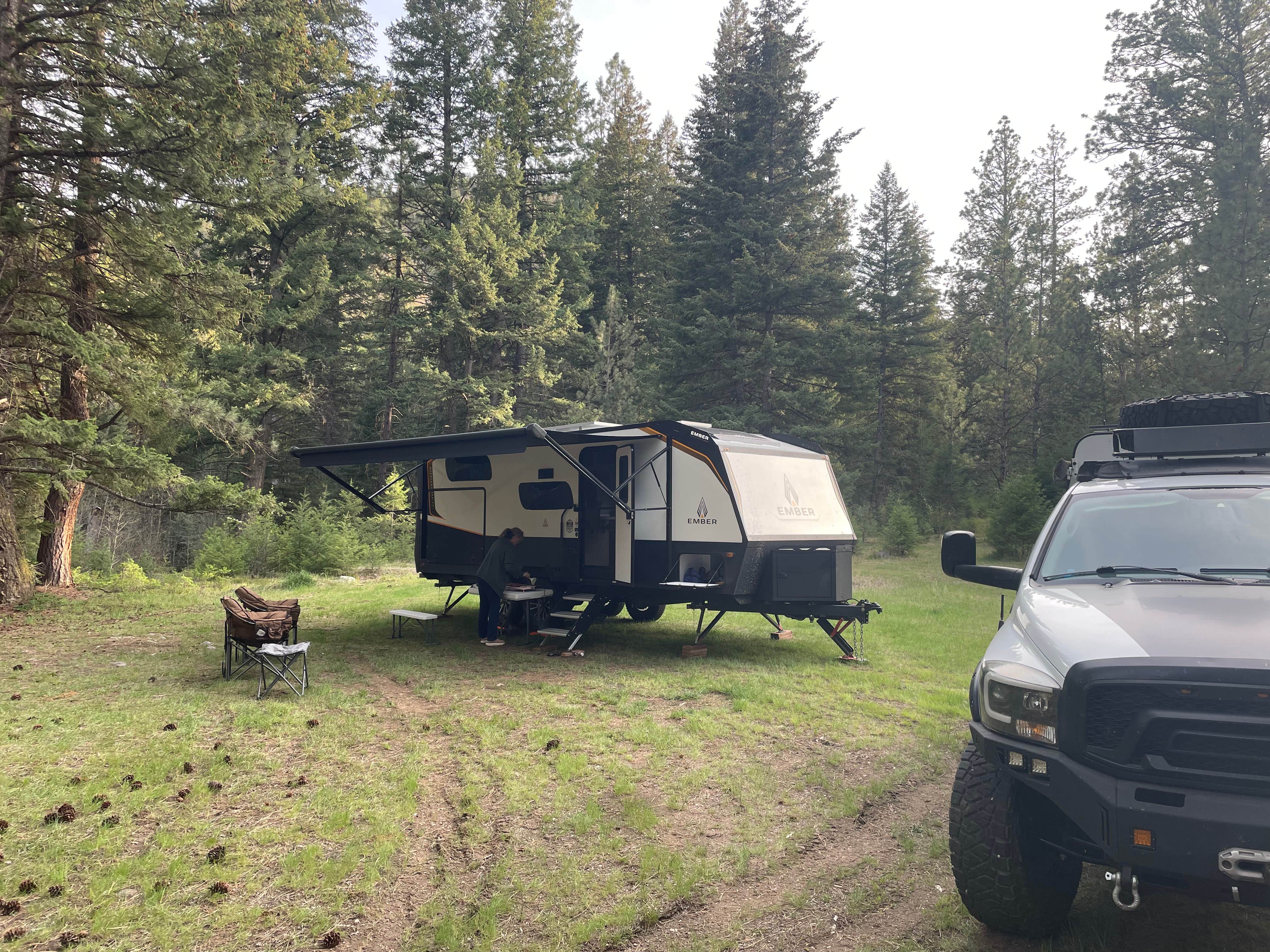 Camper-submitted photo at 4 or 5 dispersed sites along Chaffin Creek road near Gibbonsville, ID