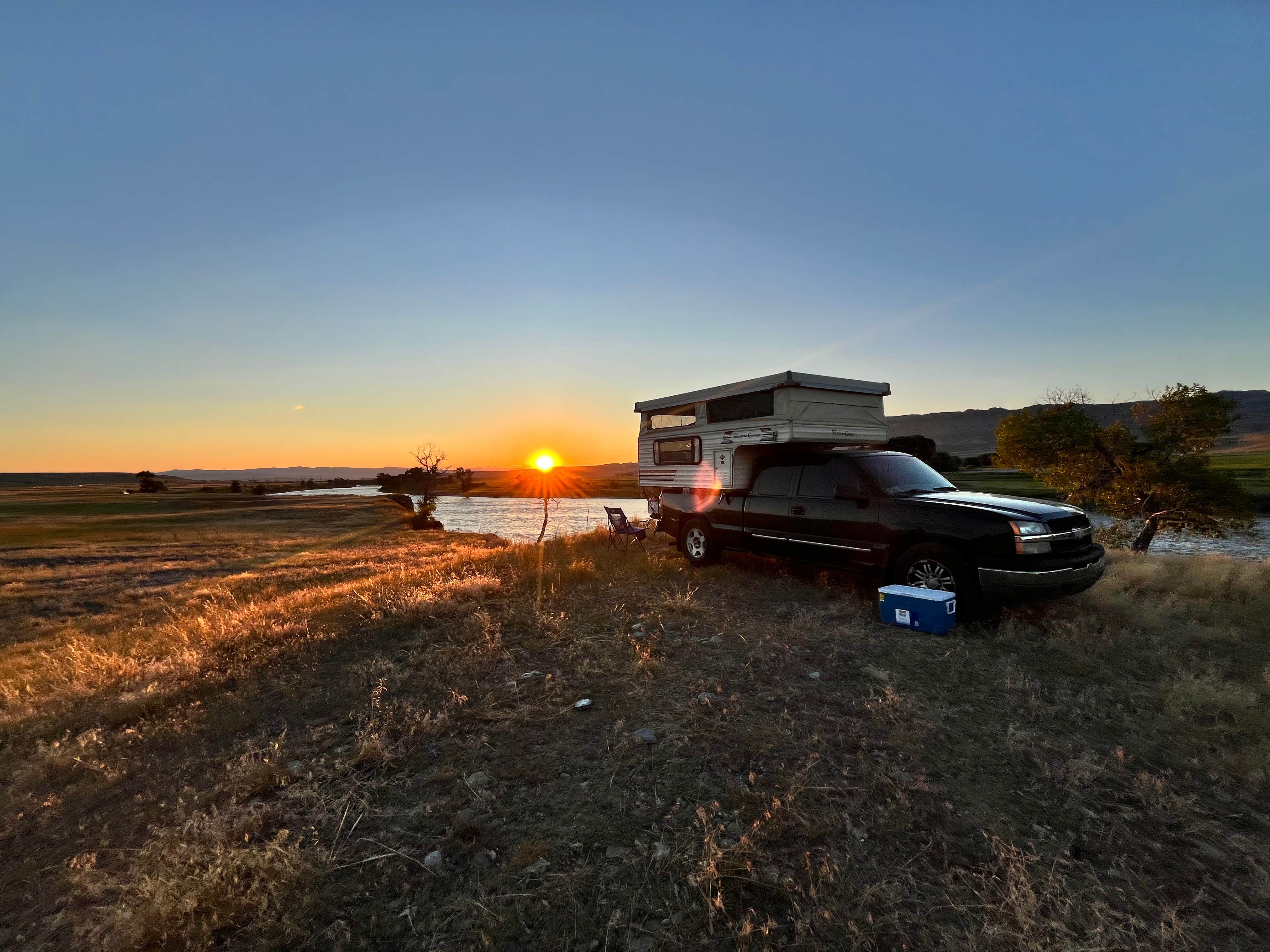 Noah C.'s photo of a dispersed camping area at Pig Farm Fishing Access Camp near Livingston, MT