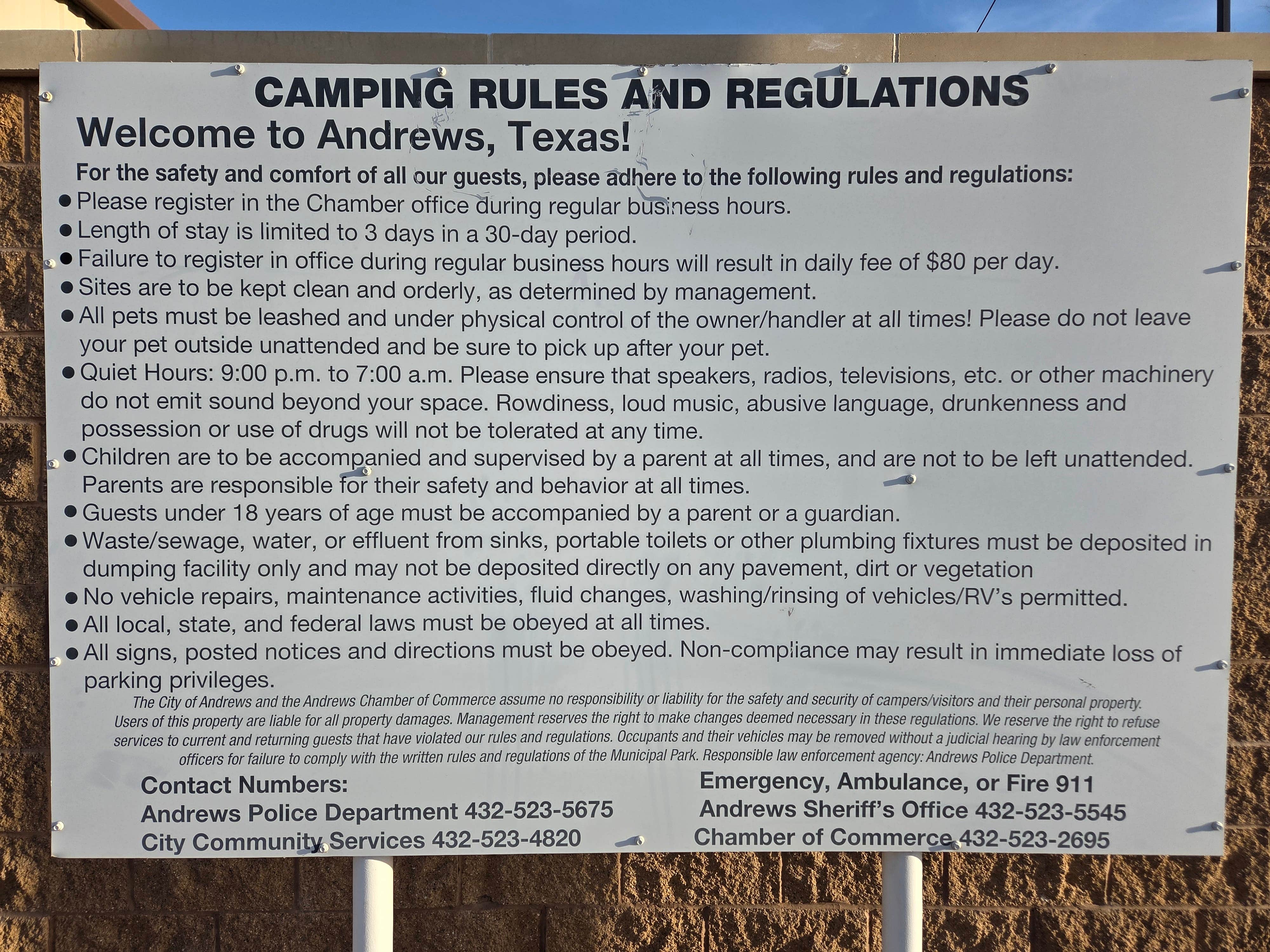 Camper-submitted photo at Andrews County Chamber of Commerce near Klondike, TX