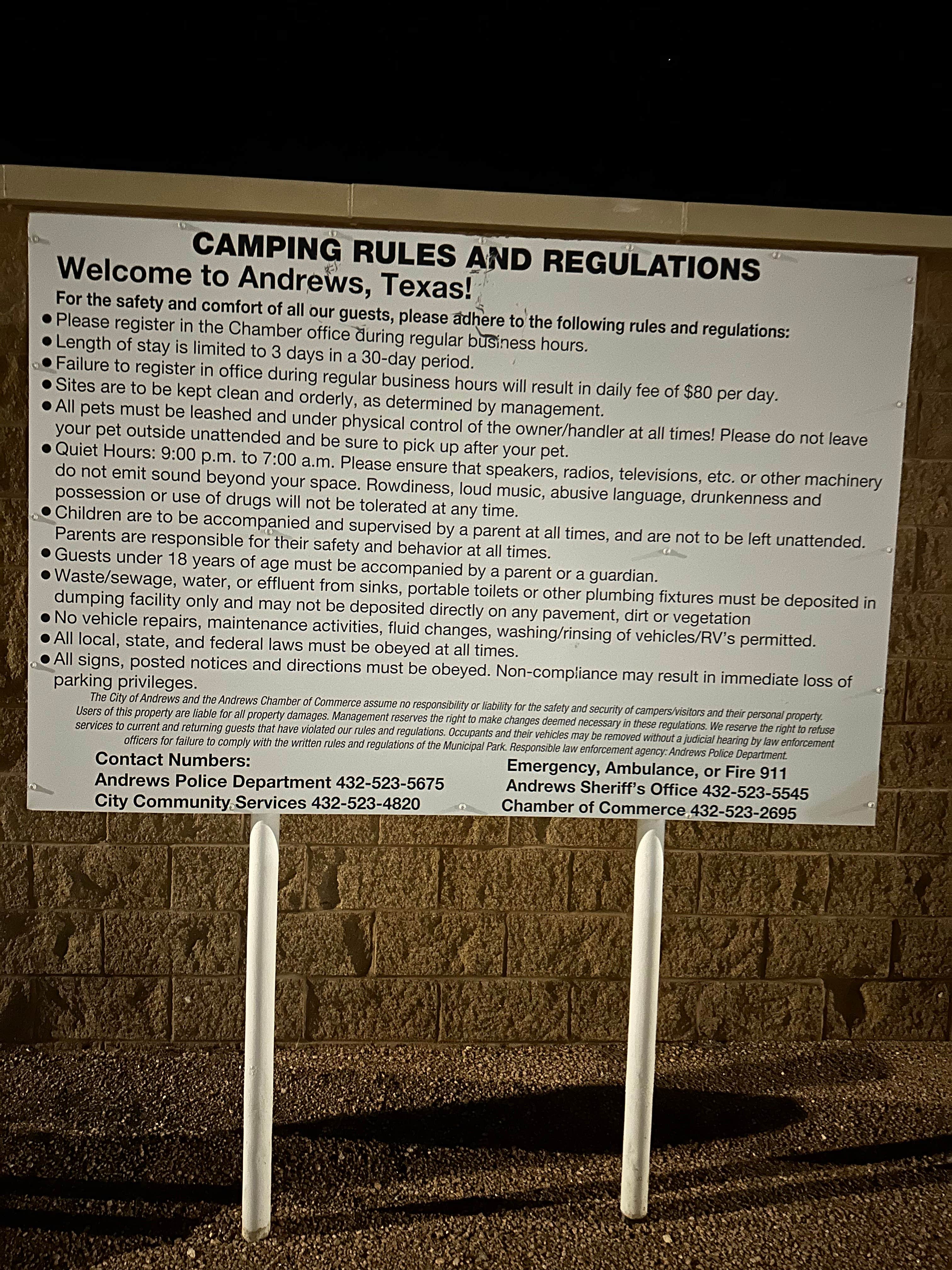 Camper-submitted photo at Andrews County Chamber of Commerce near Gardendale, TX