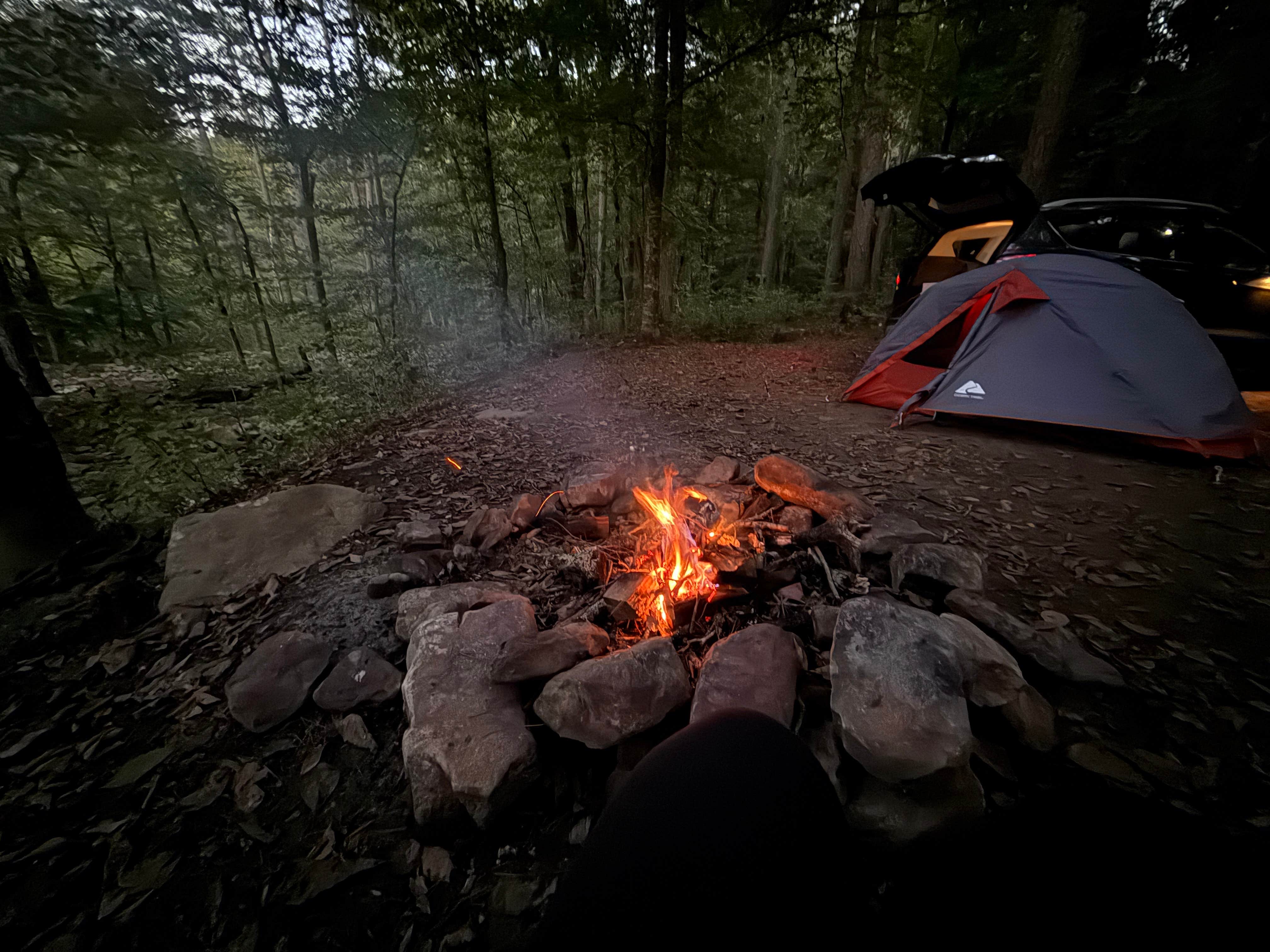 Ainsley P.'s photo of tent camping at Haw Creek Falls Camping near Buffalo National River