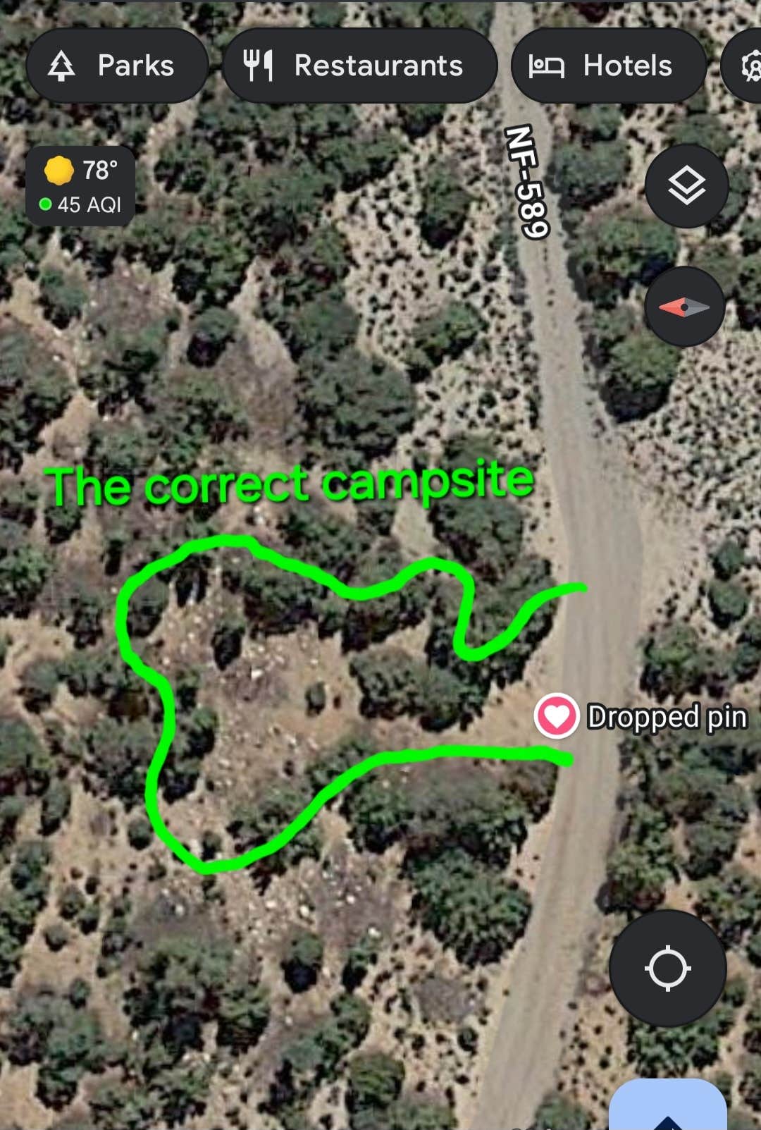 Camper submitted image from Free single NF-589 Dispersed Campsite - 2