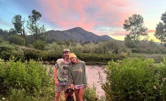 Reames C.'s photo of camping with pets at Bearmouth RV Park near Seeley Lake, MT