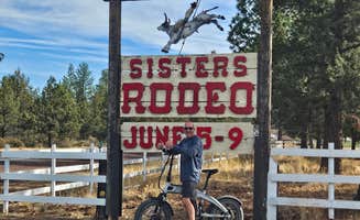 Rachel G.'s photo of camping with a horse at Bend / Sisters Garden RV Resort in Oregon