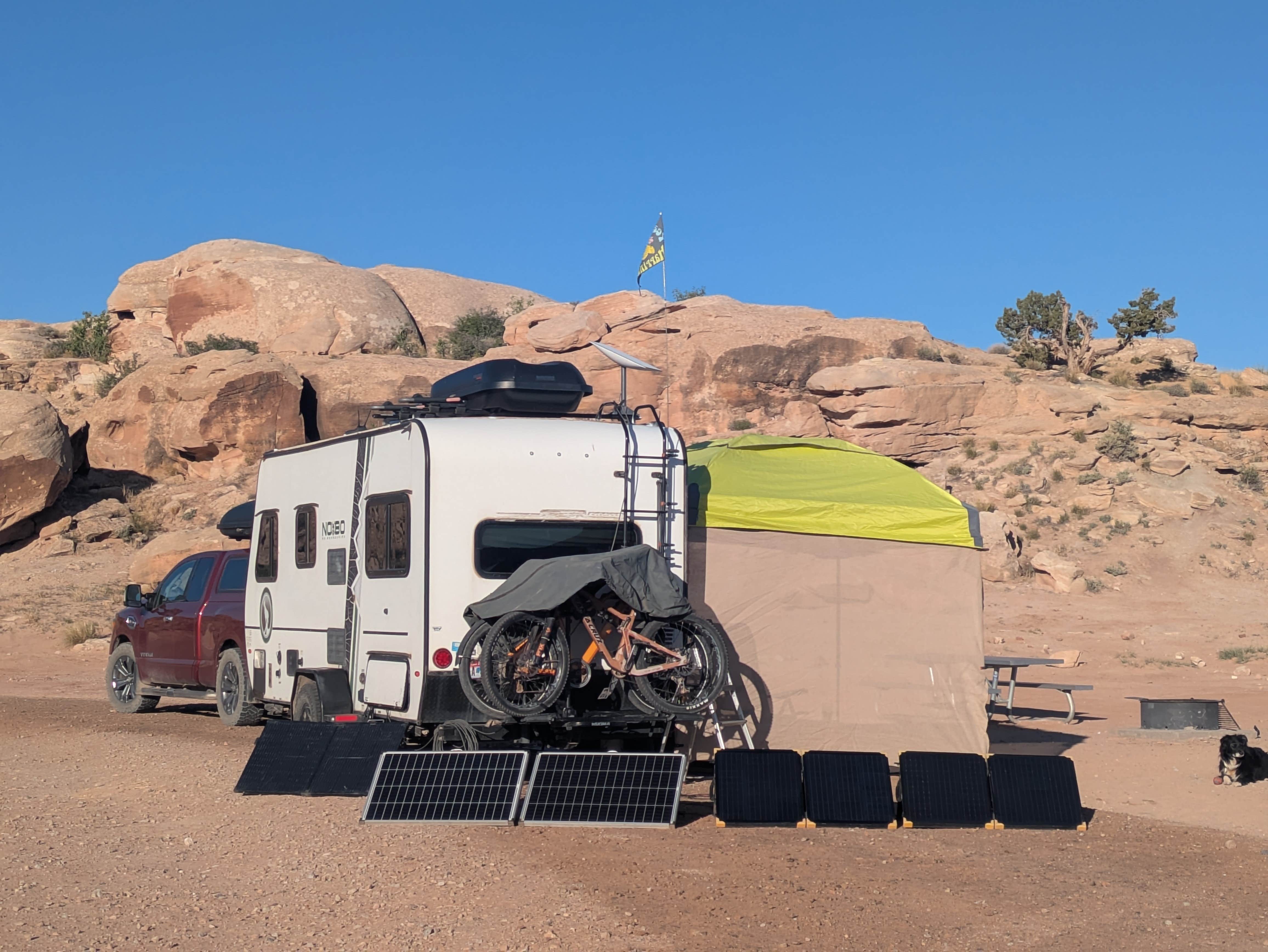 Greg L.'s photo of camping with pets at Utahraptor State Park Campground near Canyonlands National Park