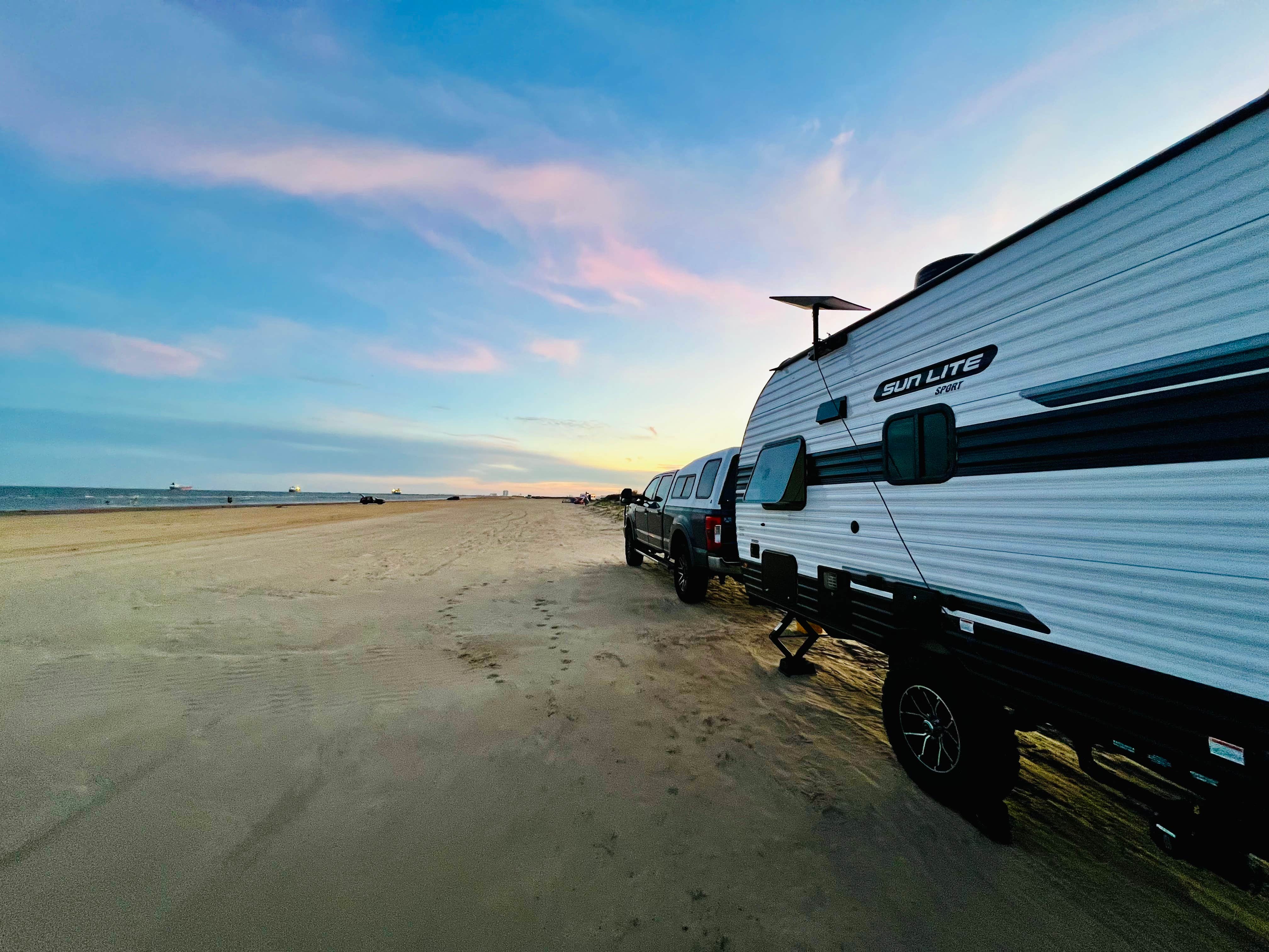 Gregtasha P.'s photo of a dispersed camping area at Bolivar Flats Dispersed Camping near South Houston, TX