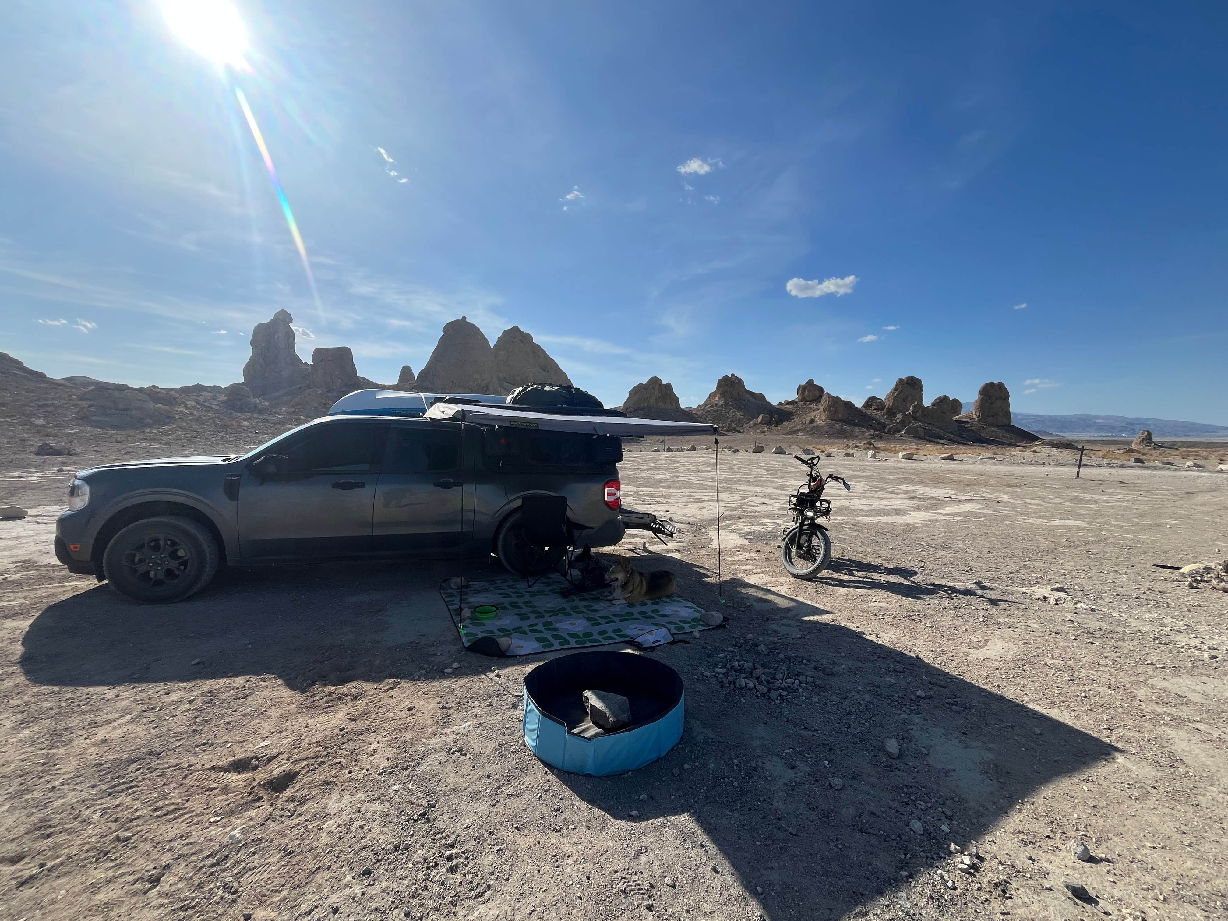 Stephanie F.'s photo of camping with pets at Trona Pinnacles near Randsburg, CA