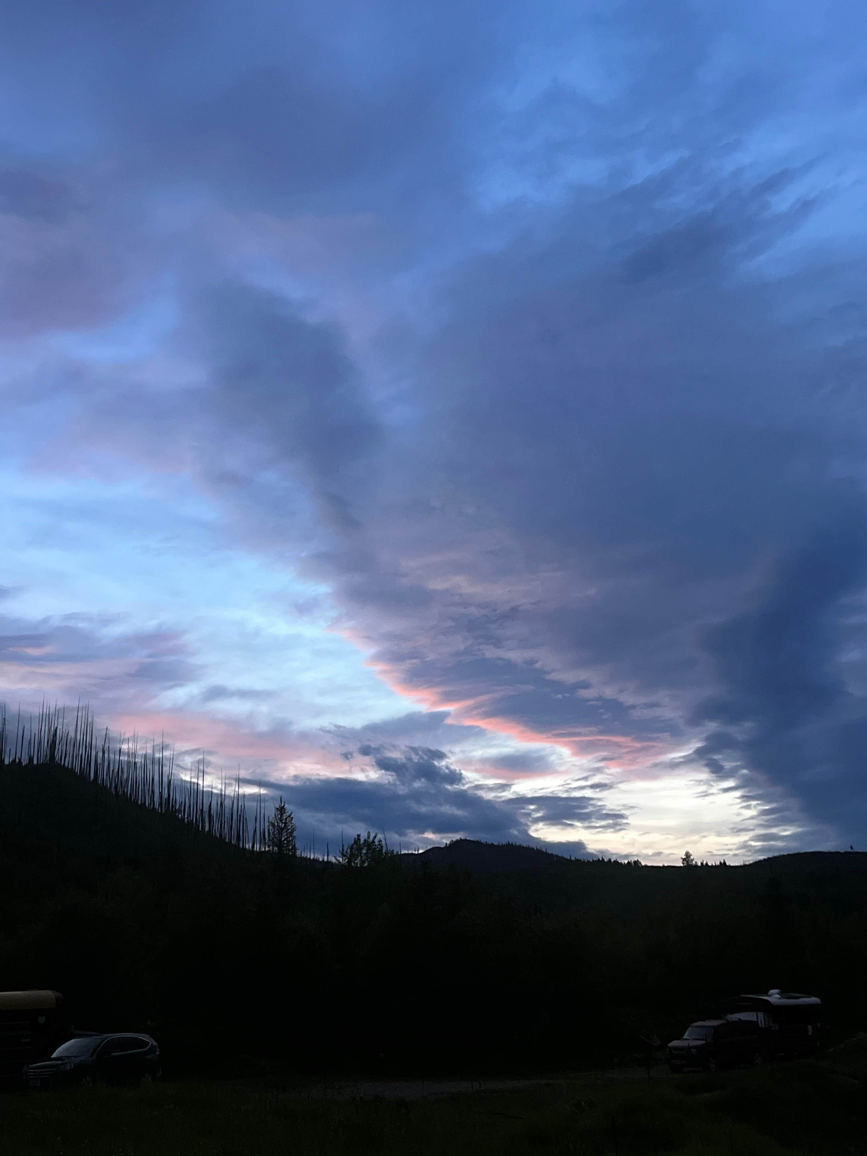 Camper-submitted photo at Camp off North Fork Road near Glacier National Park