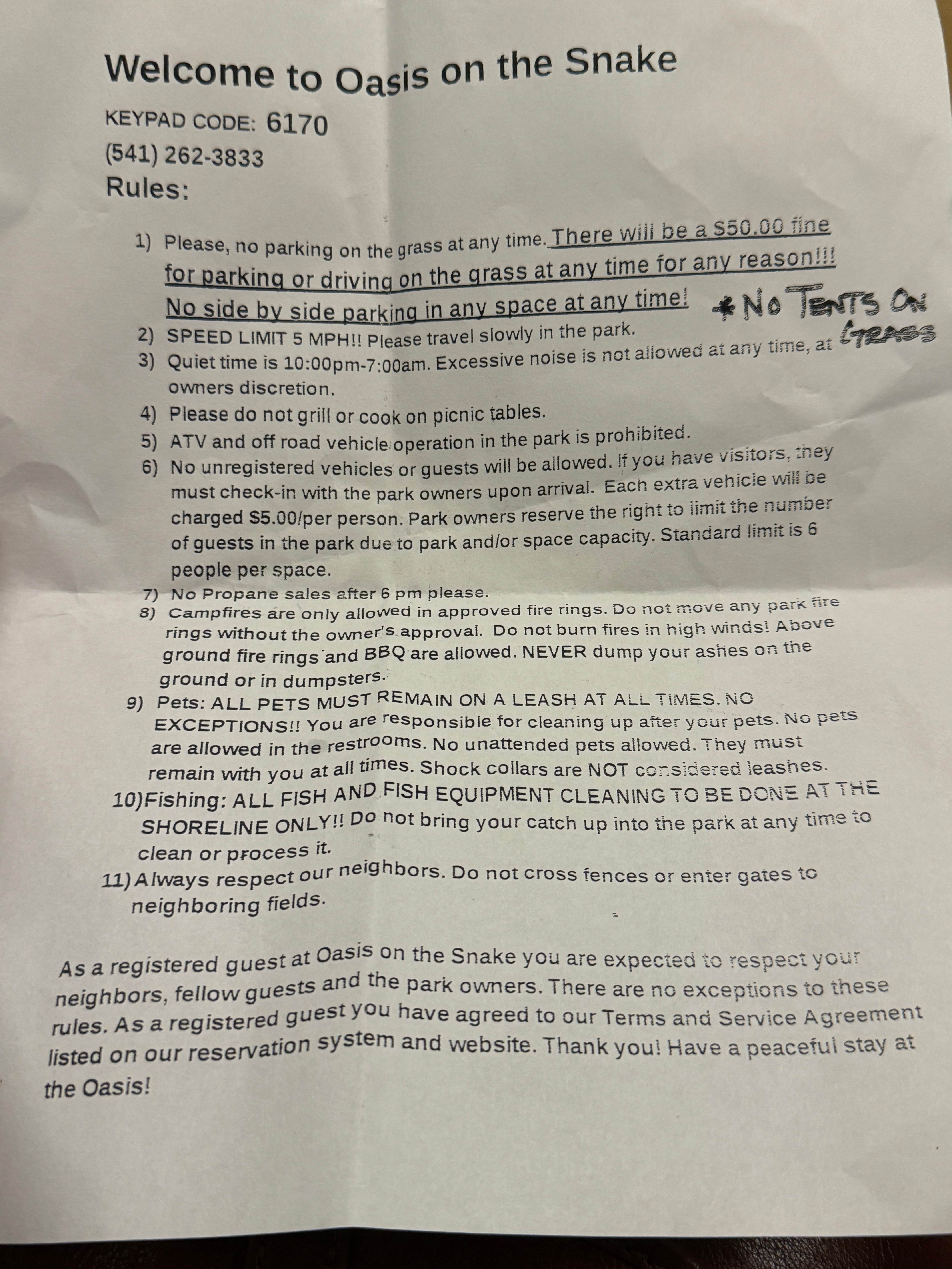 Camper-submitted photo at Oasis on the Snake RV Park & Campground near Baker City, OR