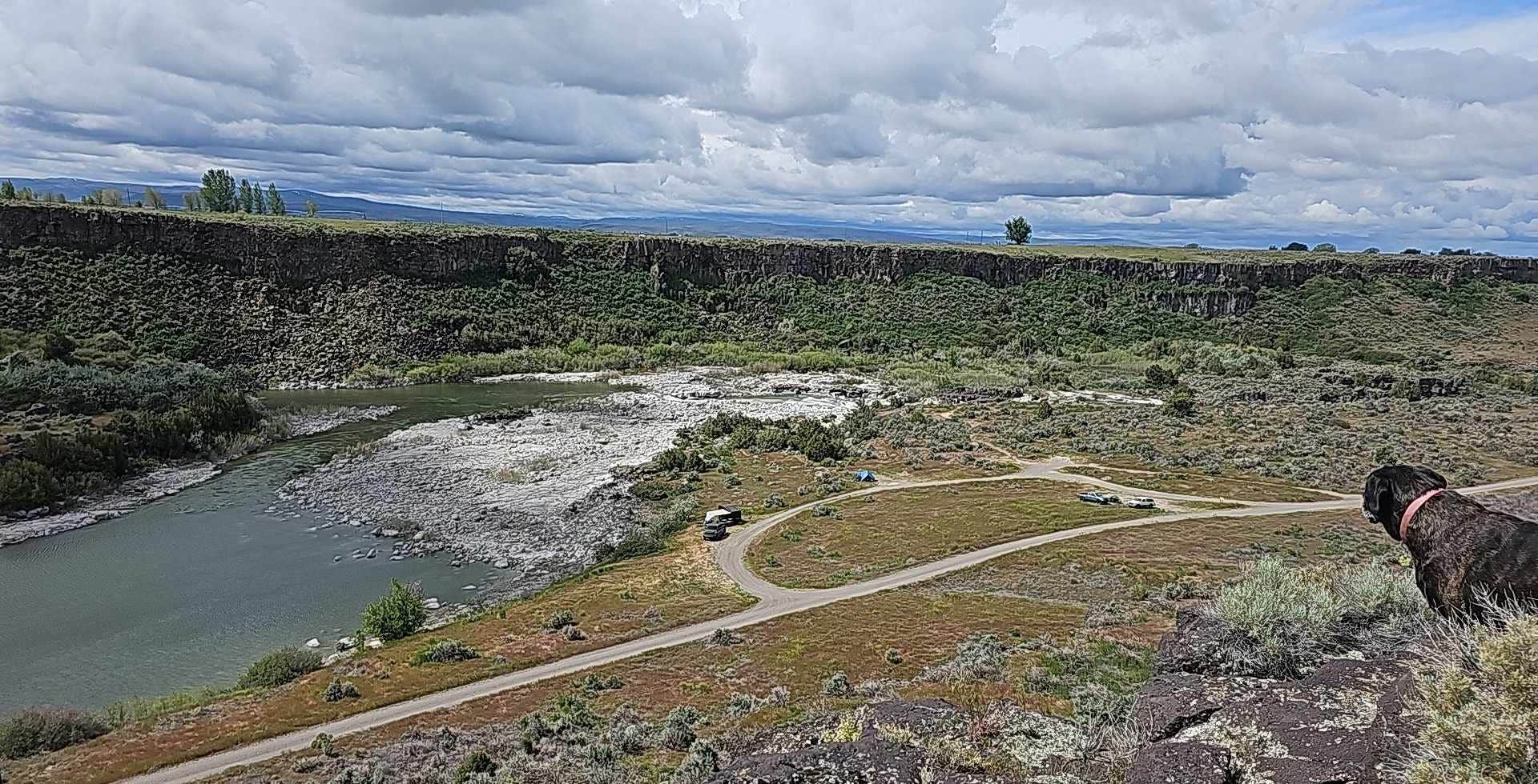 Jenette B.'s photo of camping with pets at Cauldron Linn BLM Dispersed near Jerome, ID