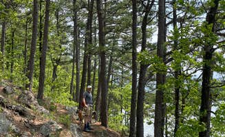 Jennifer O.'s photo of camping with pets at Cedar Lake (Oklahoma) near Sardis Lake