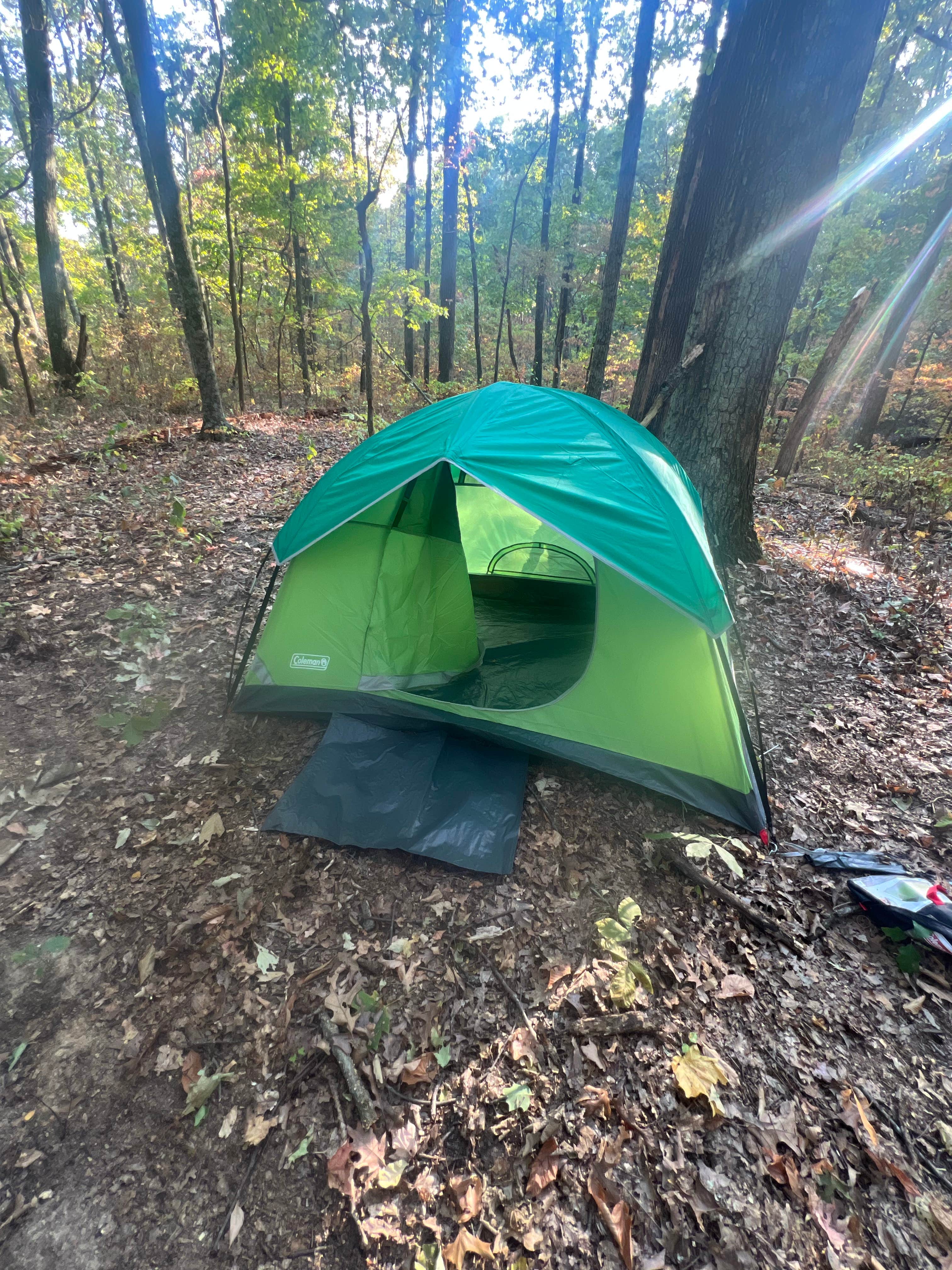 Noah Y.'s photo of tent camping at Charles C. Deam Wilderness near Scottsburg, IN