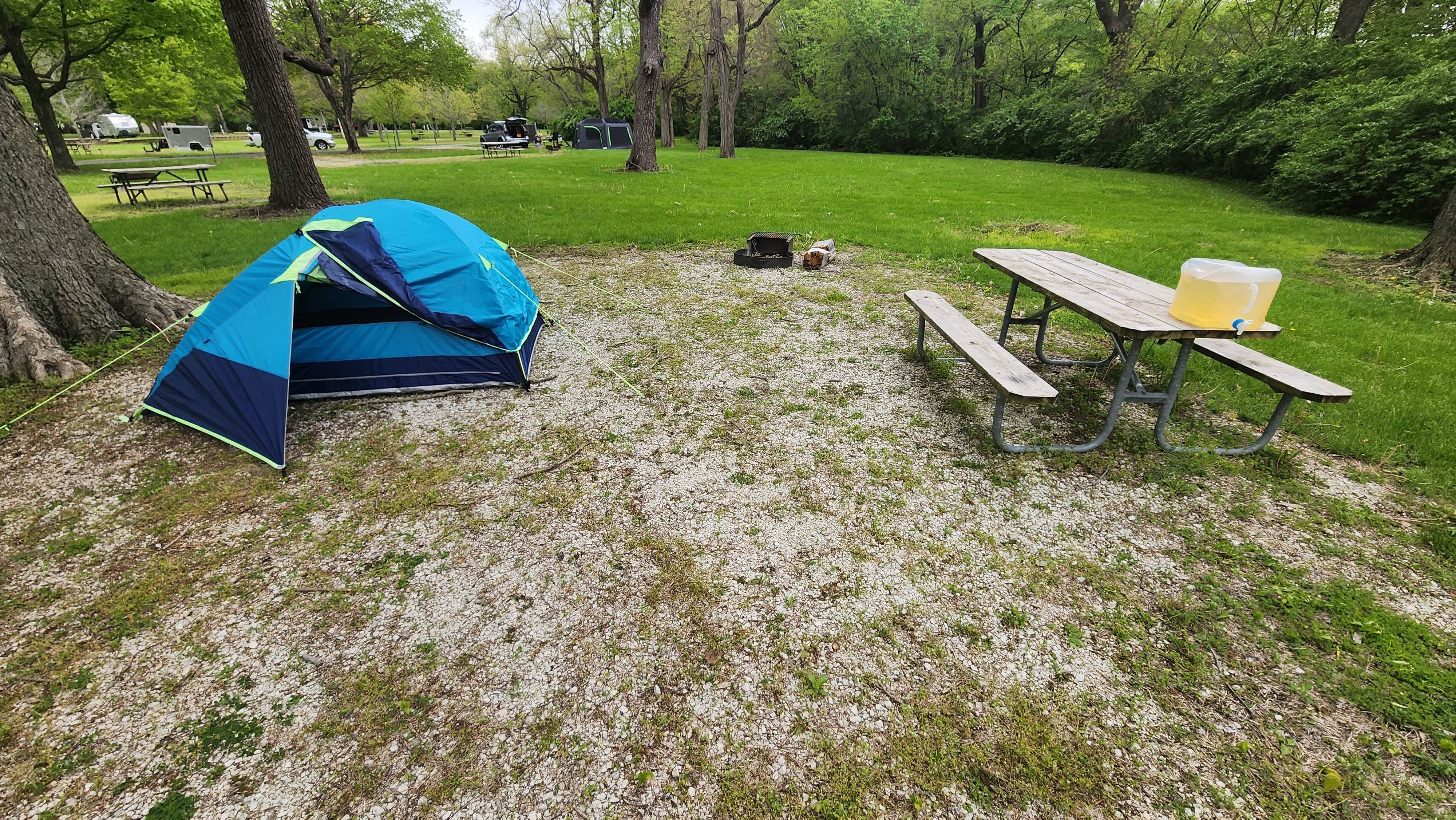 Camping near McKinley Woods: Frederick's Grove: Chippewa Campground — Kankakee River State Park, Custer Park, Illinois