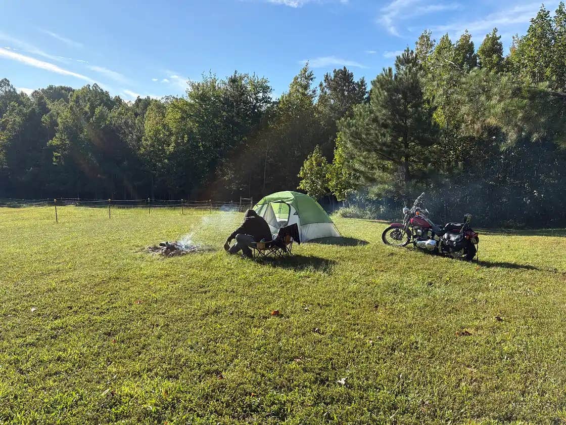 Elena B.'s photo of tent camping at Cloverdale Farms near Orange, VA