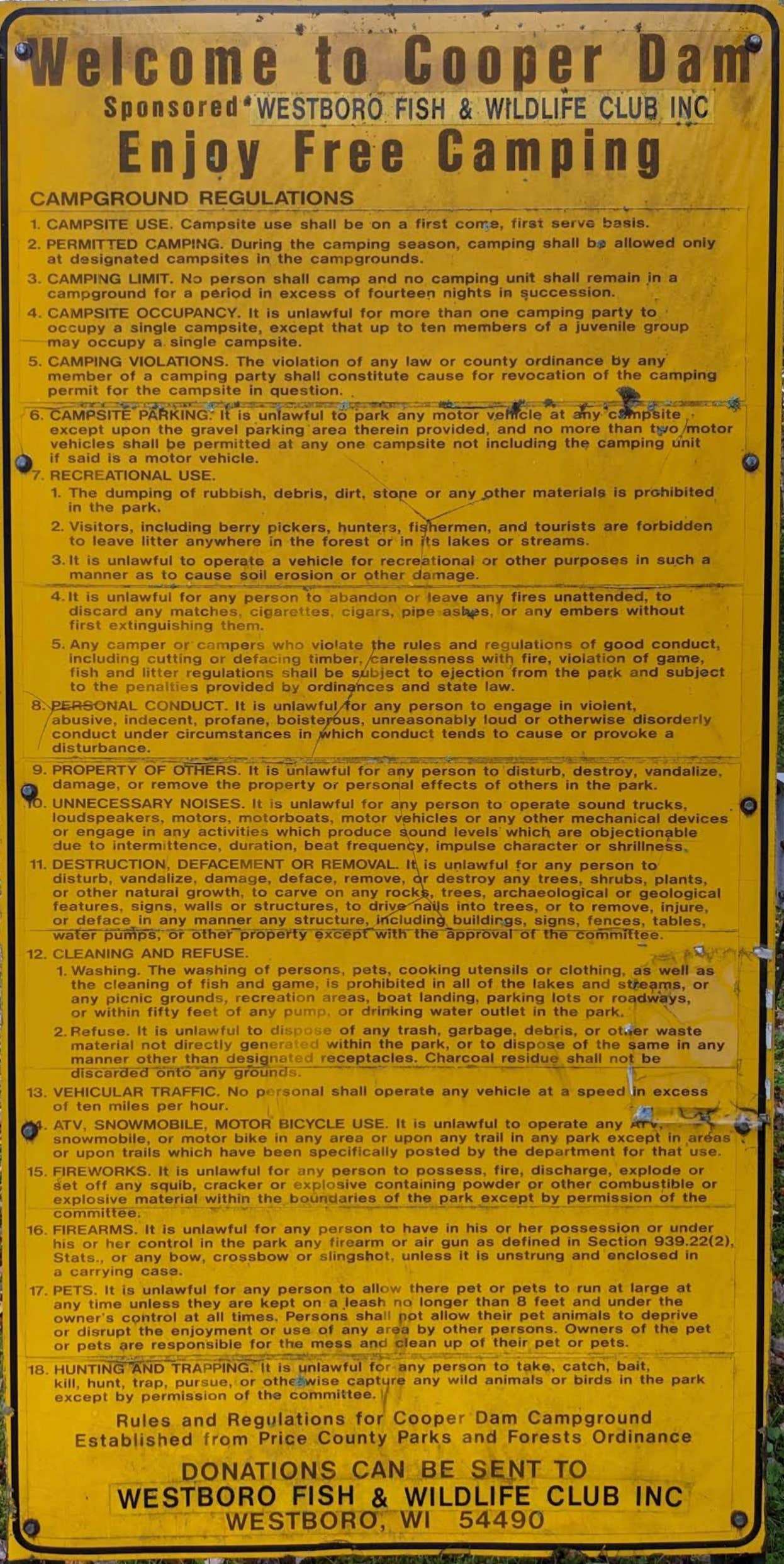 Camping near Chippewa NF Campground: Cooper Dam Campground, Kennan, Wisconsin