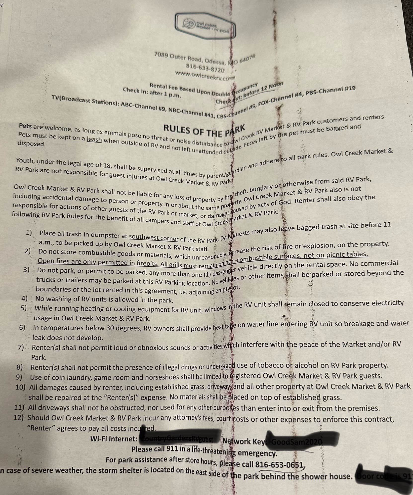 Camper-submitted photo at Owl Creek Market and RV Park near Oak Grove, MO