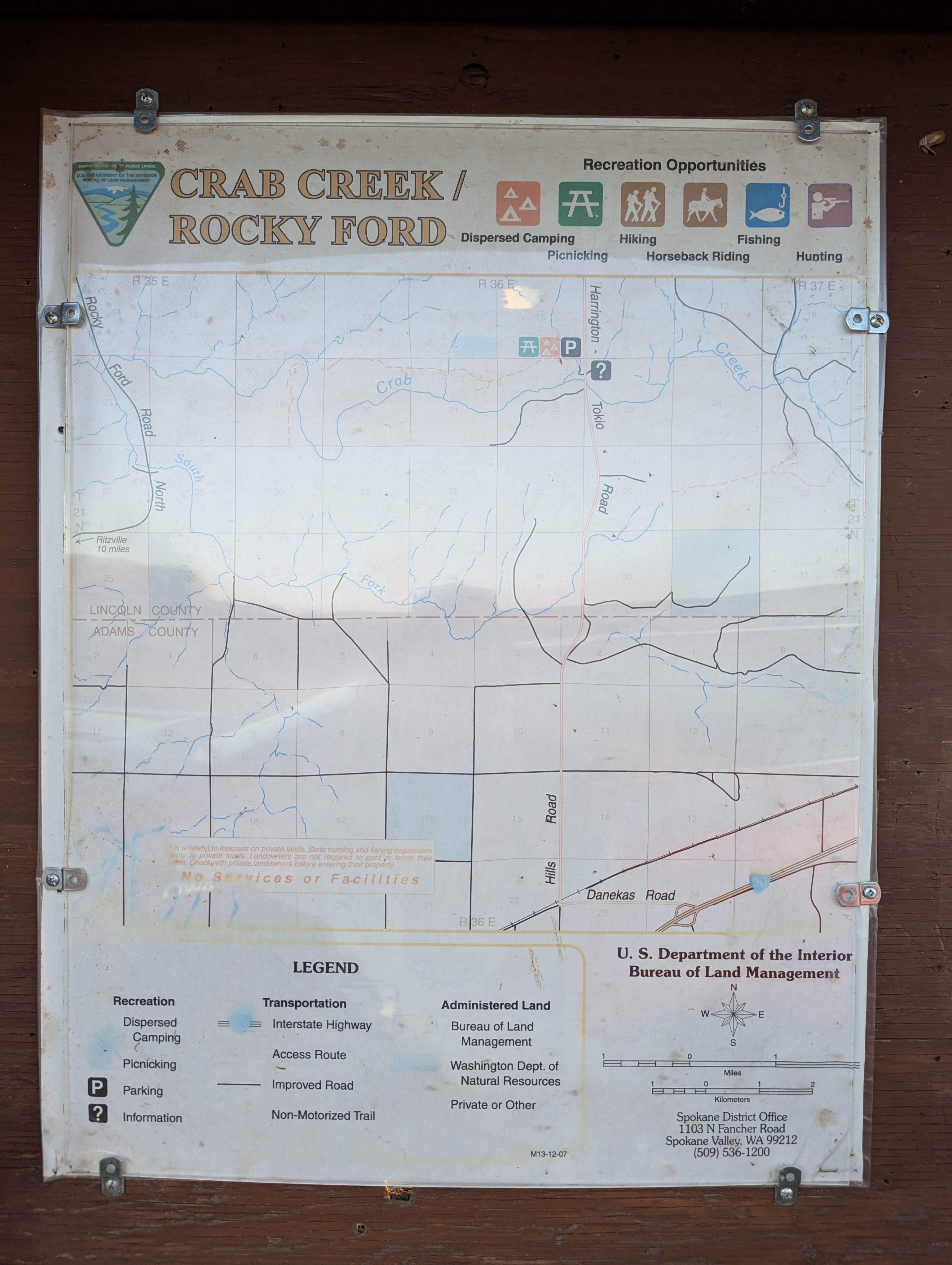 Camper-submitted photo at Crab Creek at Rocky Ford near Sprague, WA