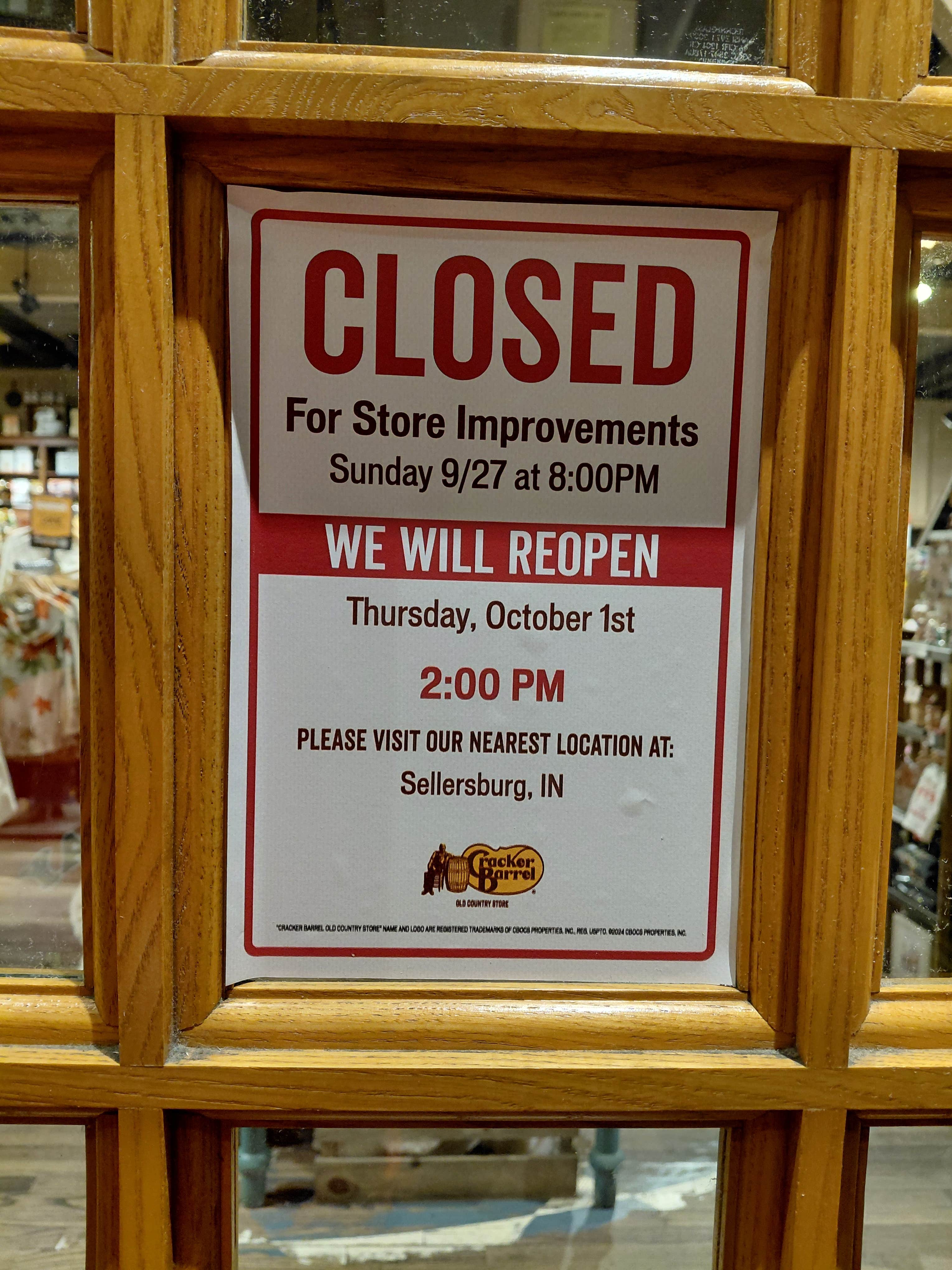 Cracker Barrel — Corydon