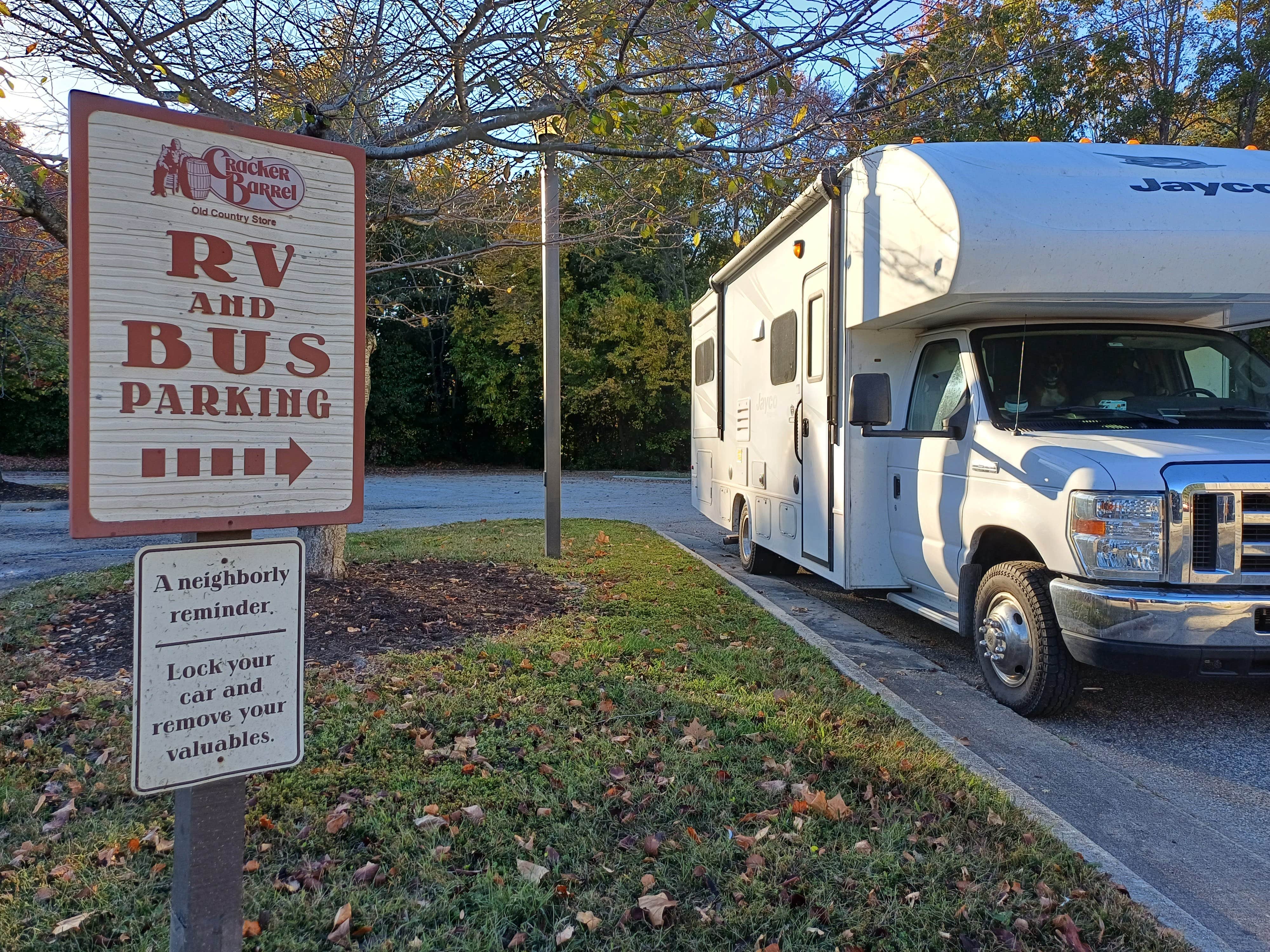 Laura M.'s photo of rv camping at Cracker Barrel — Newport News near Portsmouth, VA