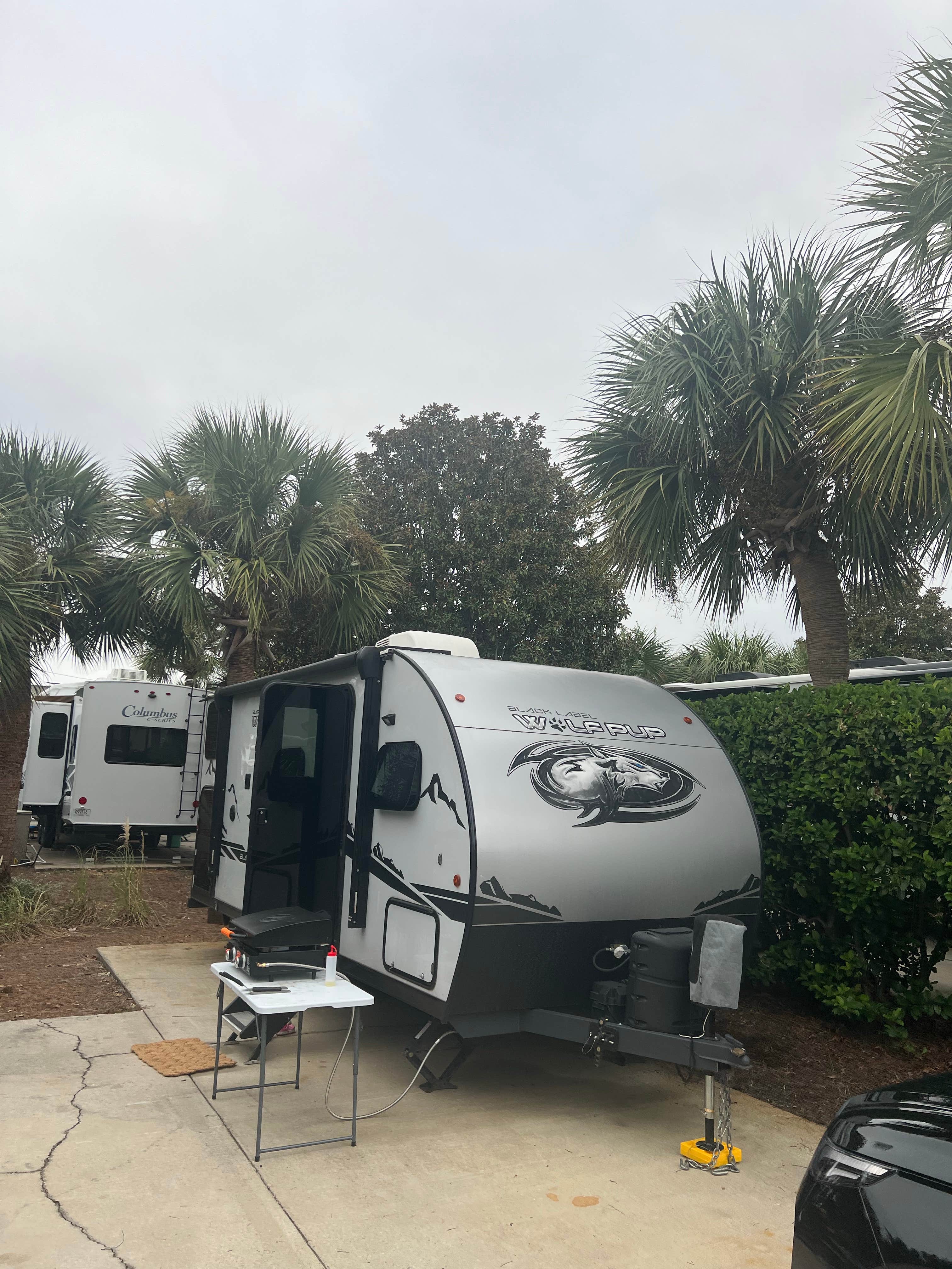 Camping near 3 Bedroom Vacation home, with Full hookup Camper pad.: Destin RV Beach Resort, Miramar Beach, Florida