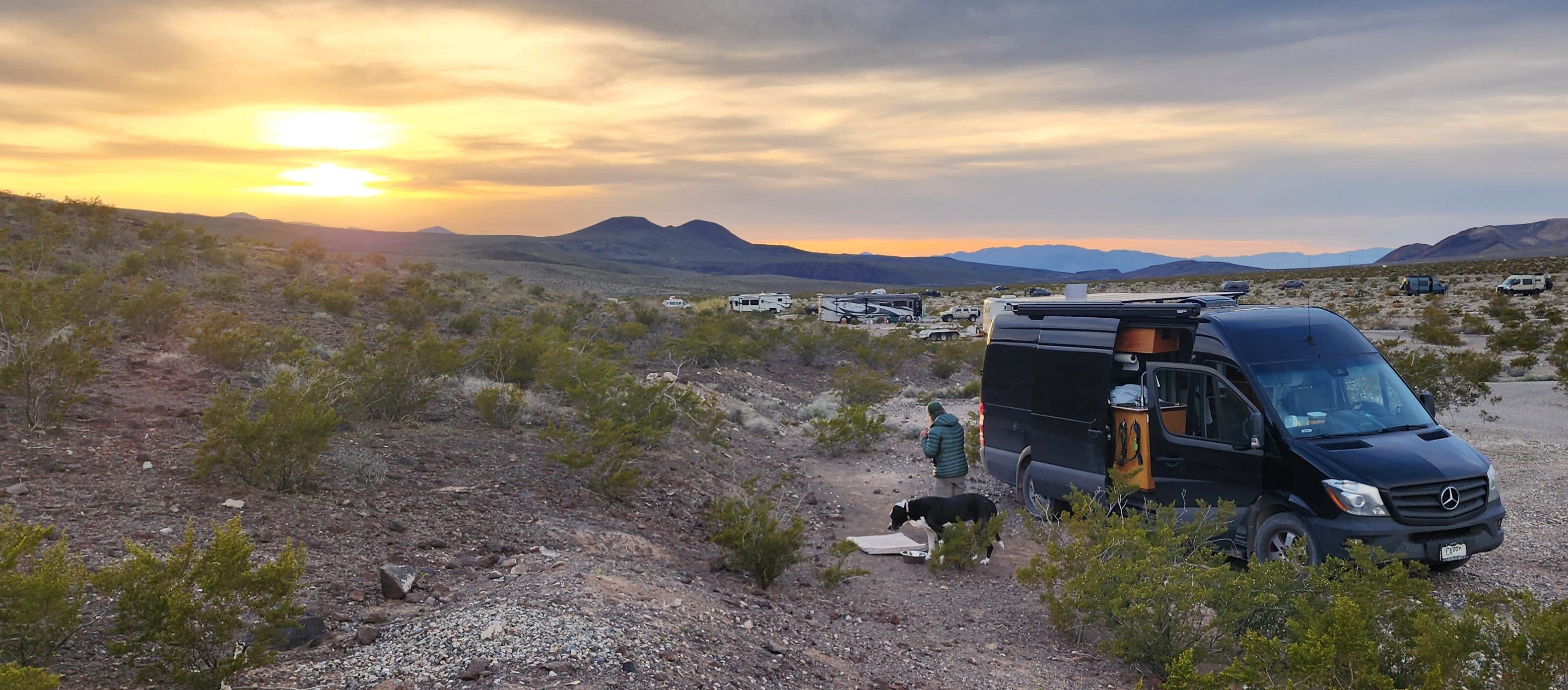 Sue B.'s photo of camping with pets at Death Valley: Dispersed Camping East Side of Park near Amargosa Valley, NV