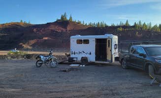 Justin L.'s photo of camping with pets at Dispersed Rock Quary near Deschutes & Ochoco National Forests & Crooked River National Grassland