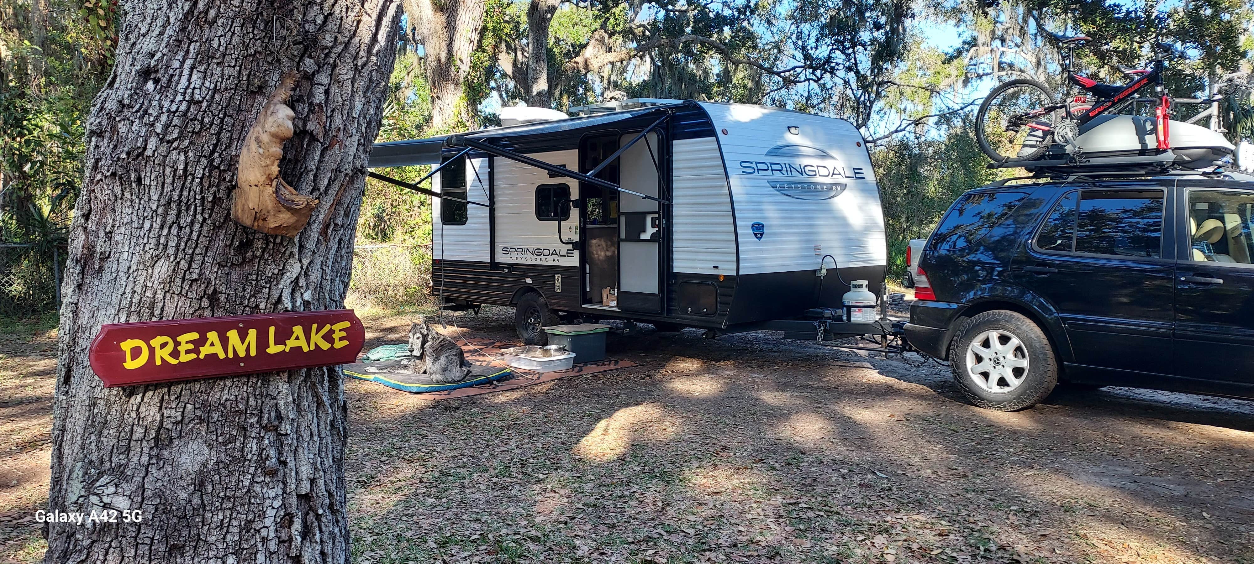 Capt.Greg O.'s photo of camping with pets at Dream Lake Camp near El Jobean, FL