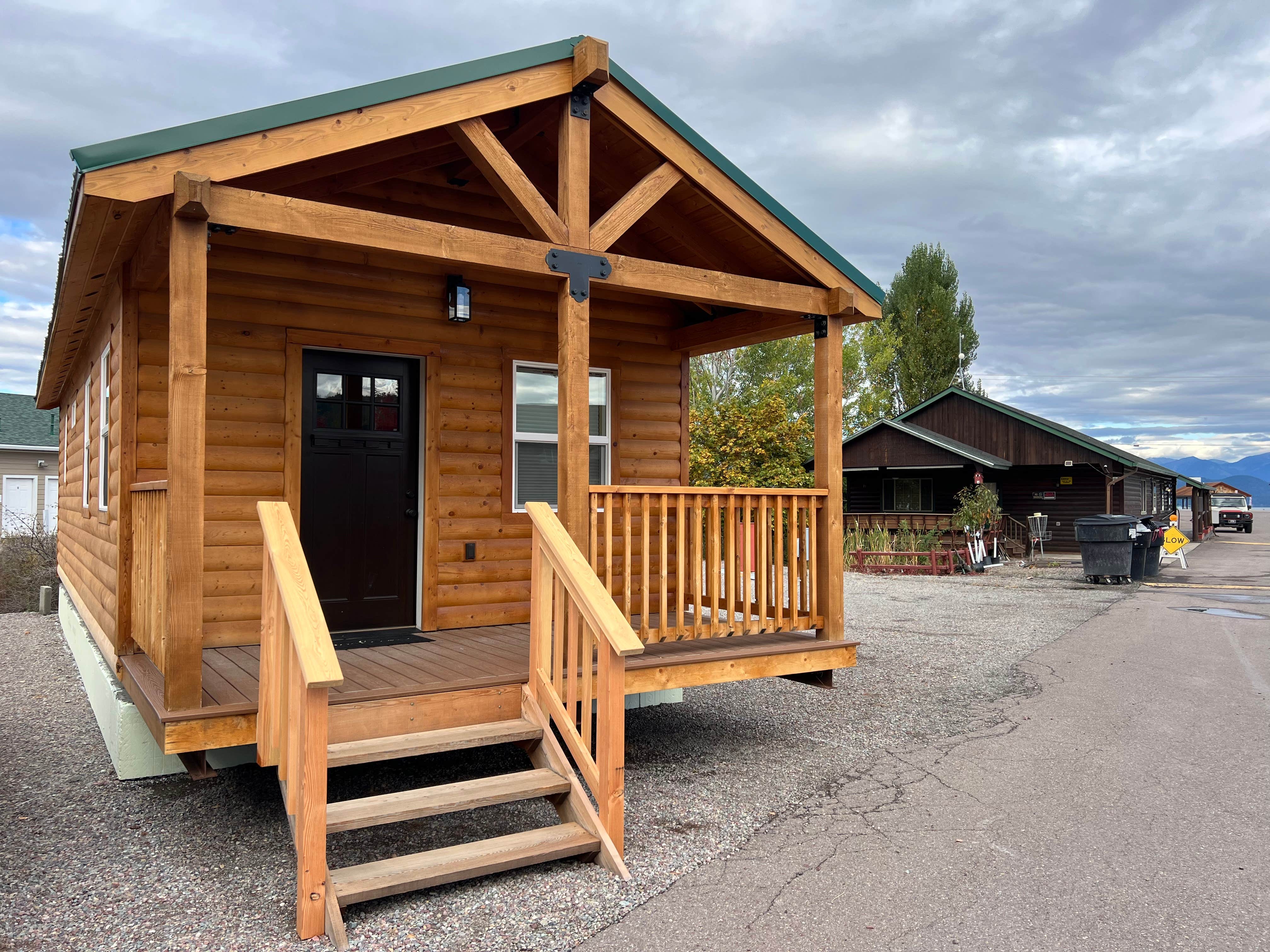 Meghan B.'s photo of a cabin at Edgewater RV Resort  & Motel near Flathead National Forest