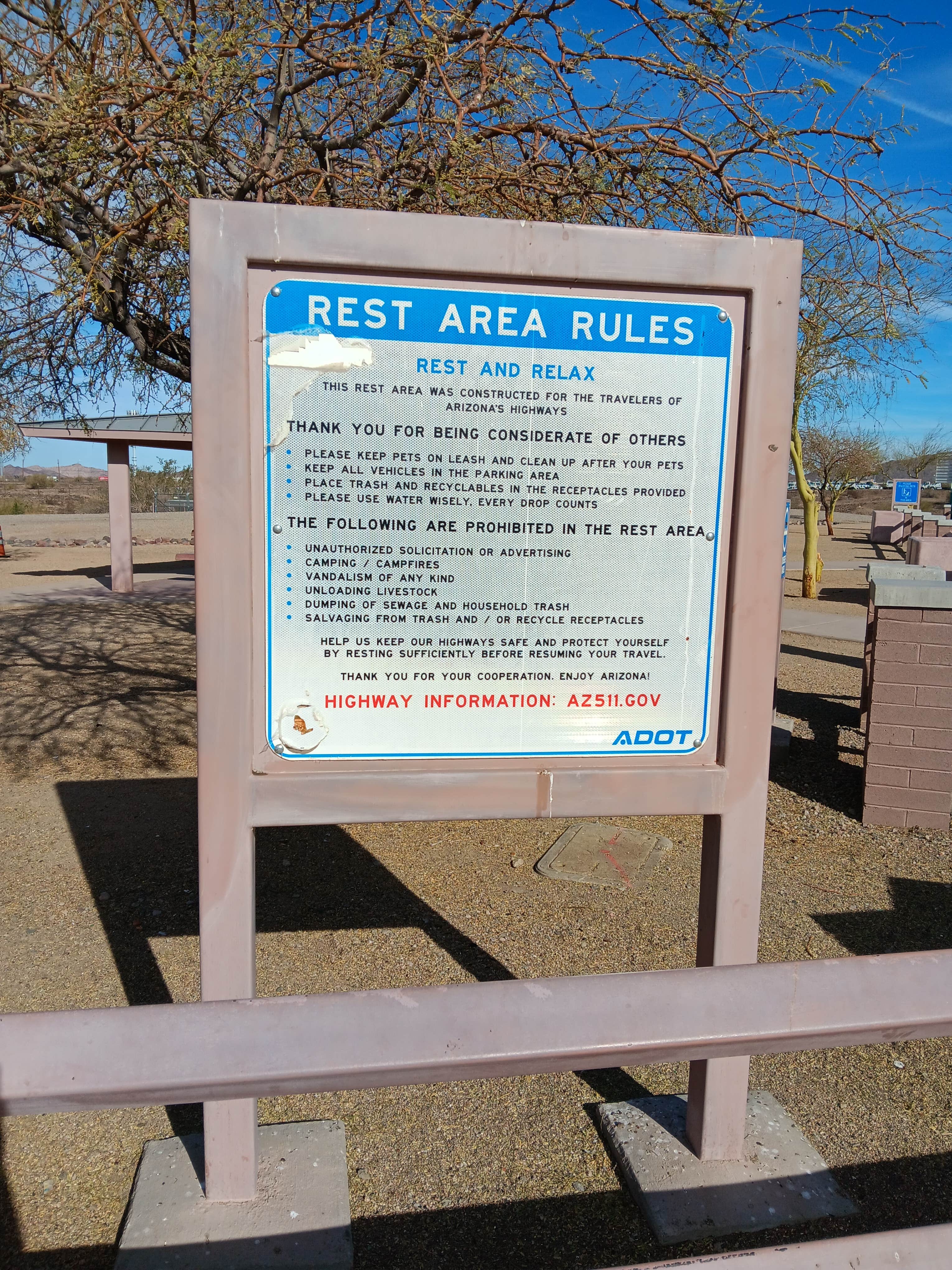 Ehrenberg Rest Area - Westbound