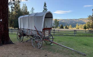 Andrea B.'s photo of camping with a horse at Ekstrom's Stage Station Campground near Lolo, MT