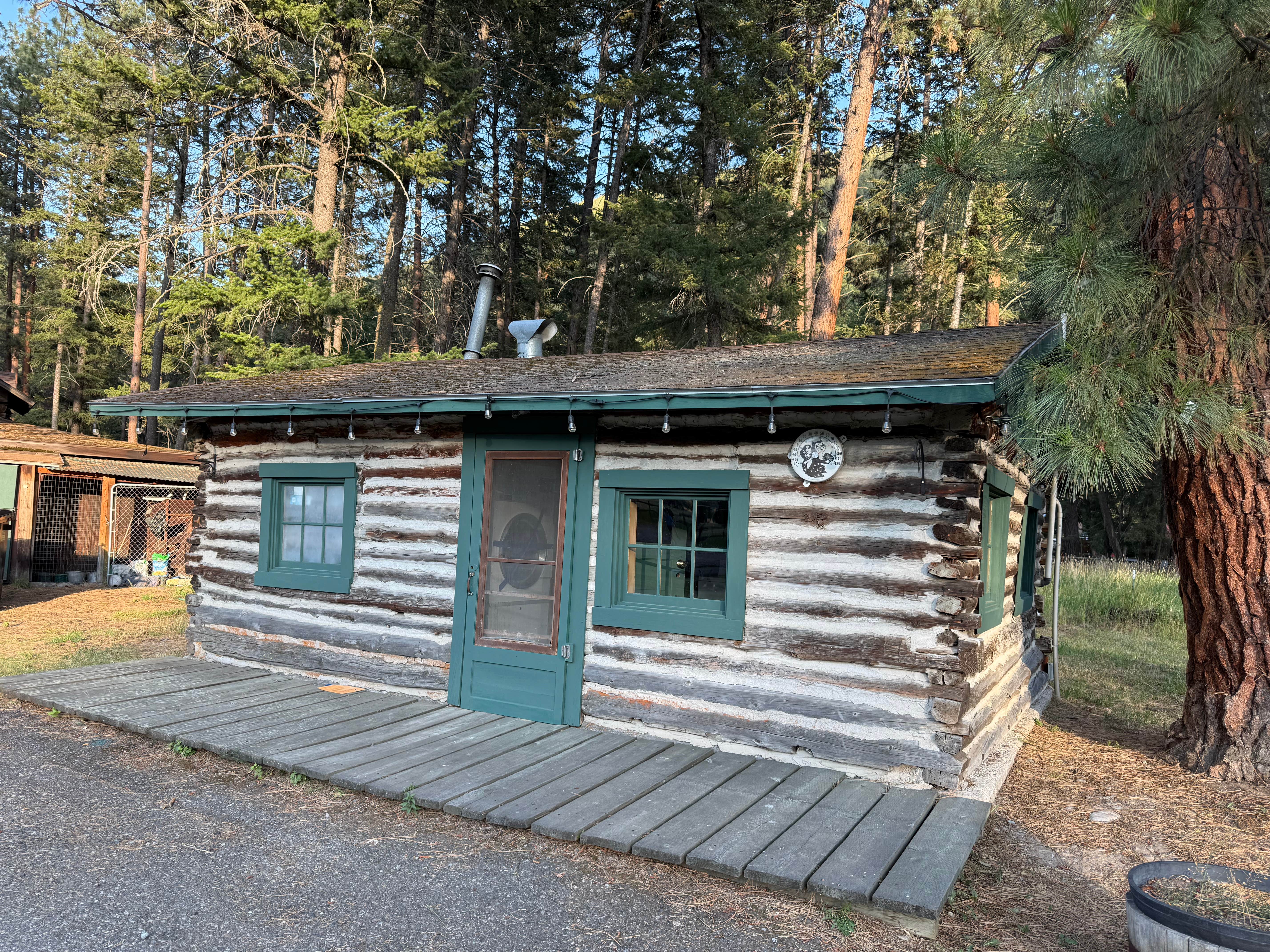 Andrea B.'s photo of a cabin at Ekstrom's Stage Station Campground near Hamilton, MT