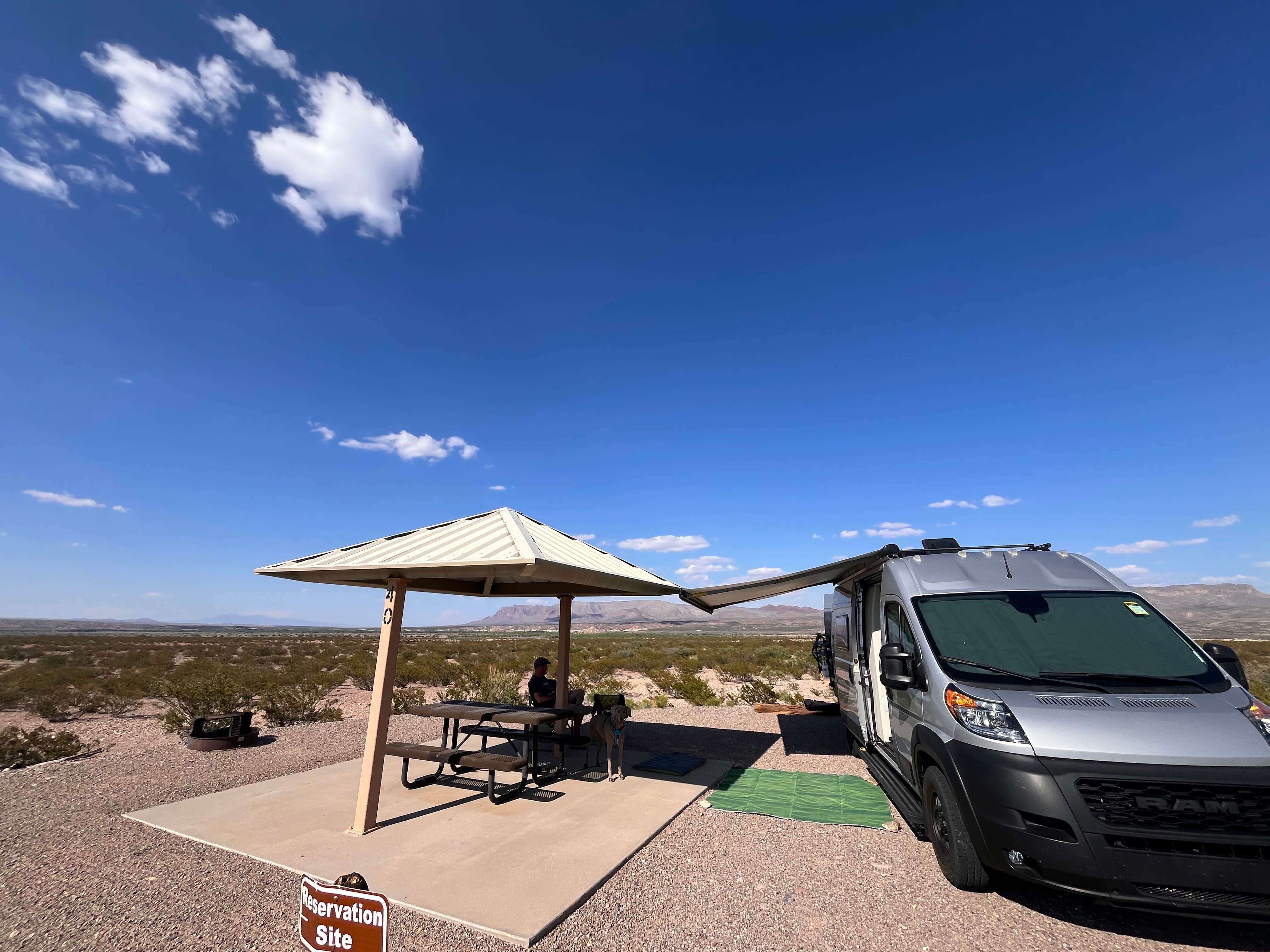 Julie F.'s photo of camping with pets at South Monticello Campground — Elephant Butte Lake near Elephant Butte, NM