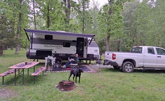 Peggy C.'s photo of camping with pets at Finger Lakes Cabins and Campgrounds near Rush, NY