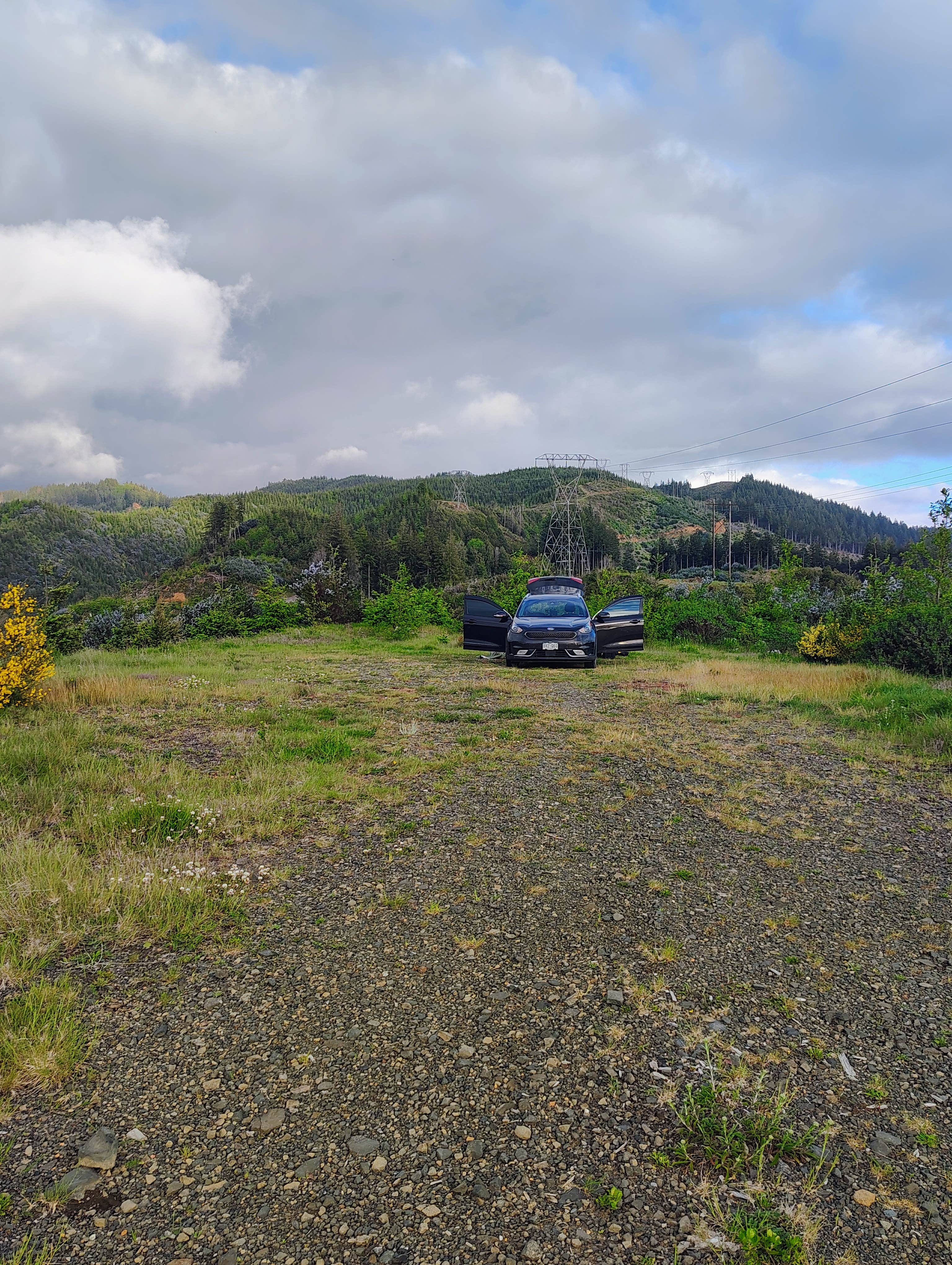 Camper submitted image from Flat hilltop site on China Mountain Road - 1